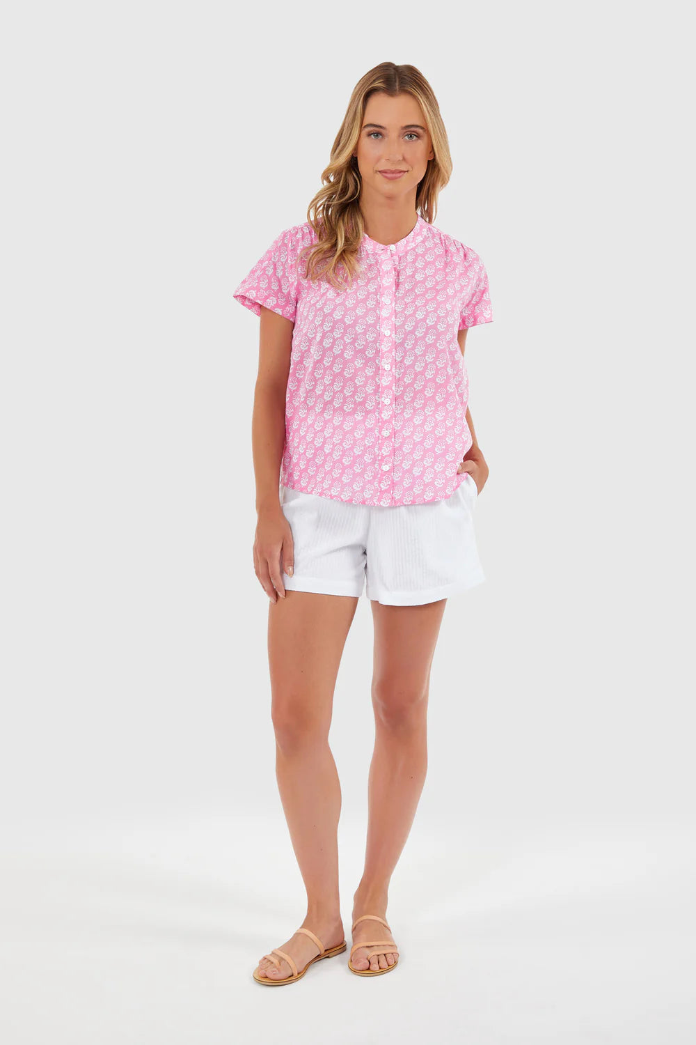 Grace Shirt - Pink Marigolds