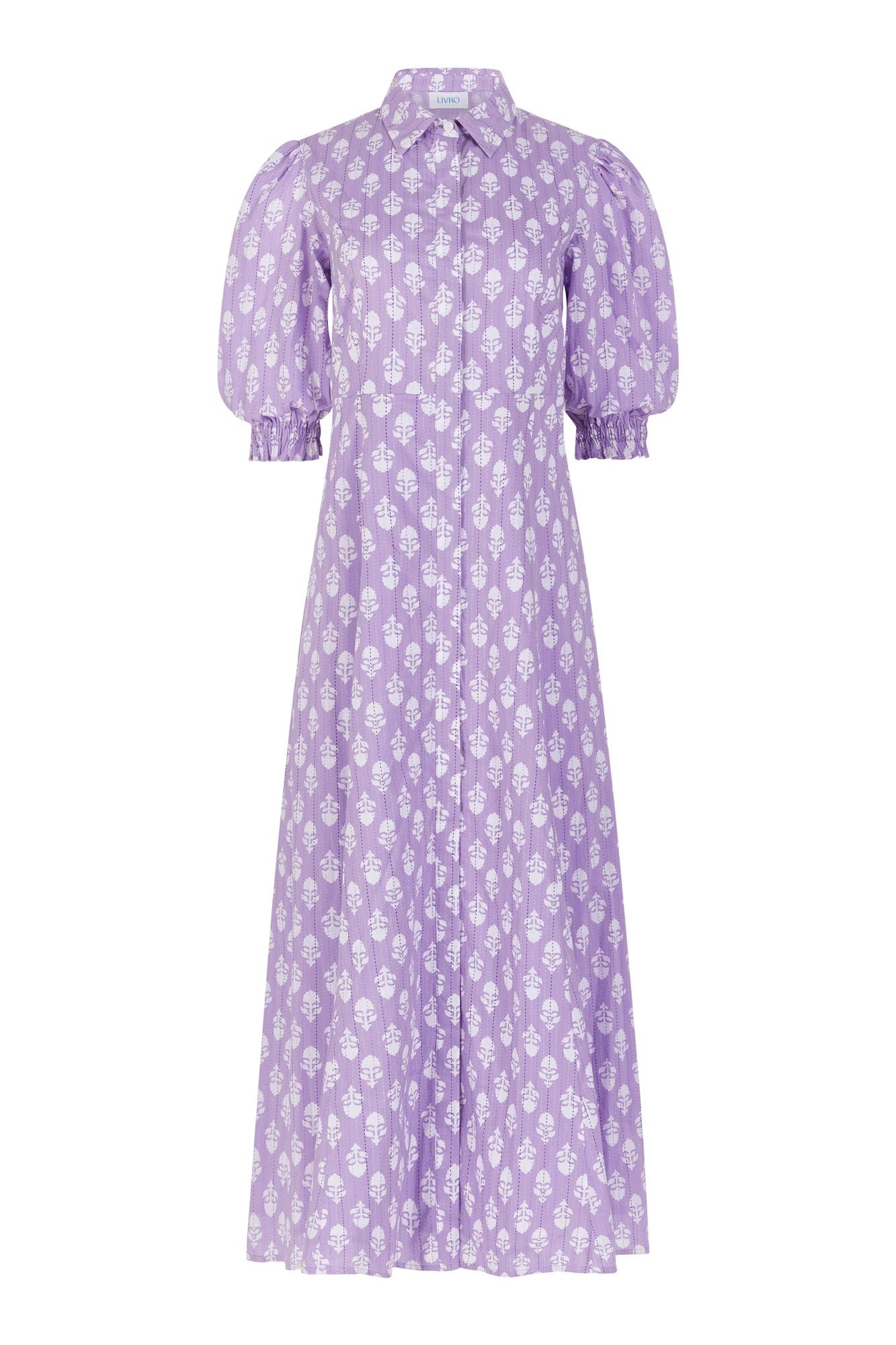 Rosie Shirt Dress - Lavender Sprigs