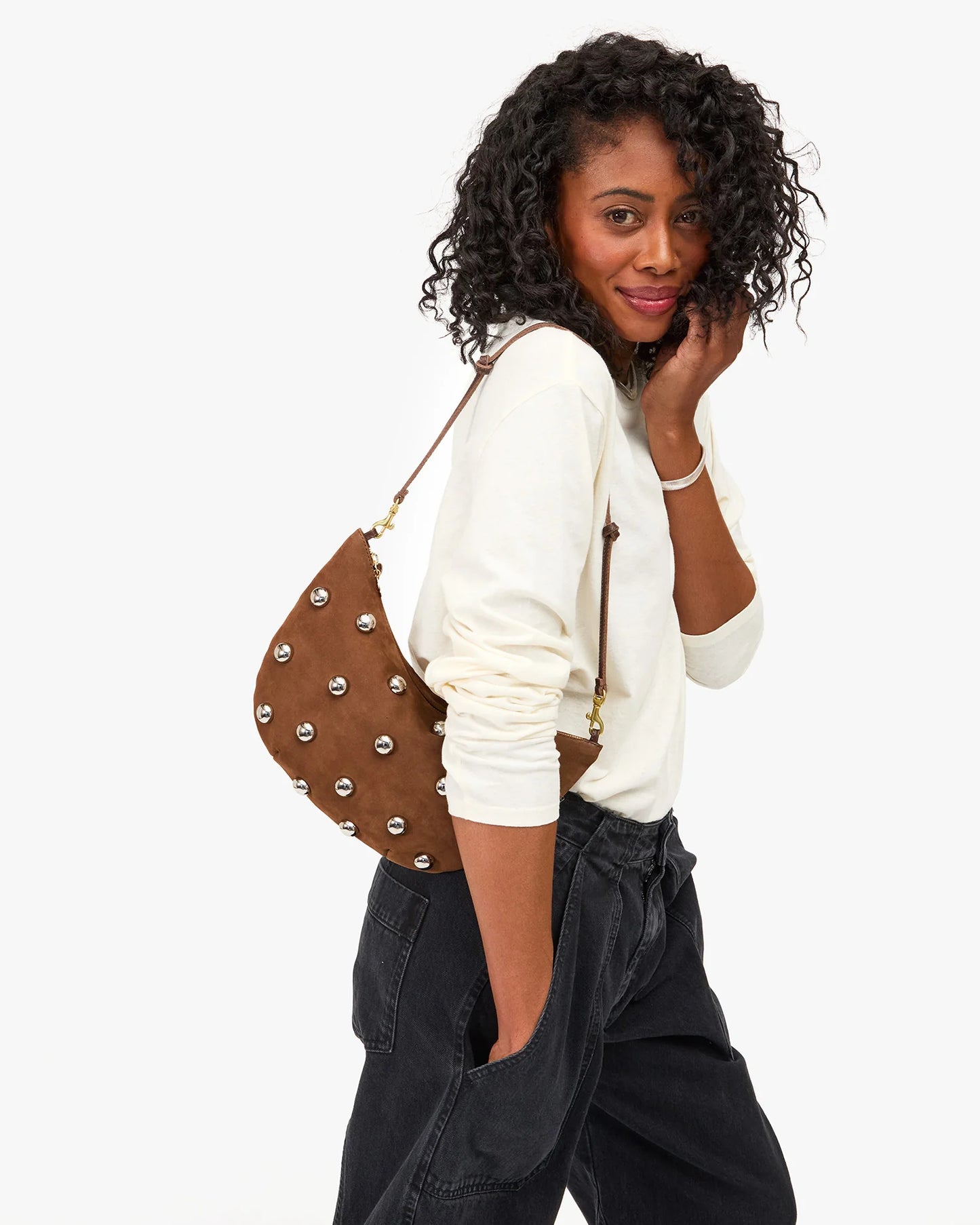Lune Handbag - Choco Bar w/ Studs