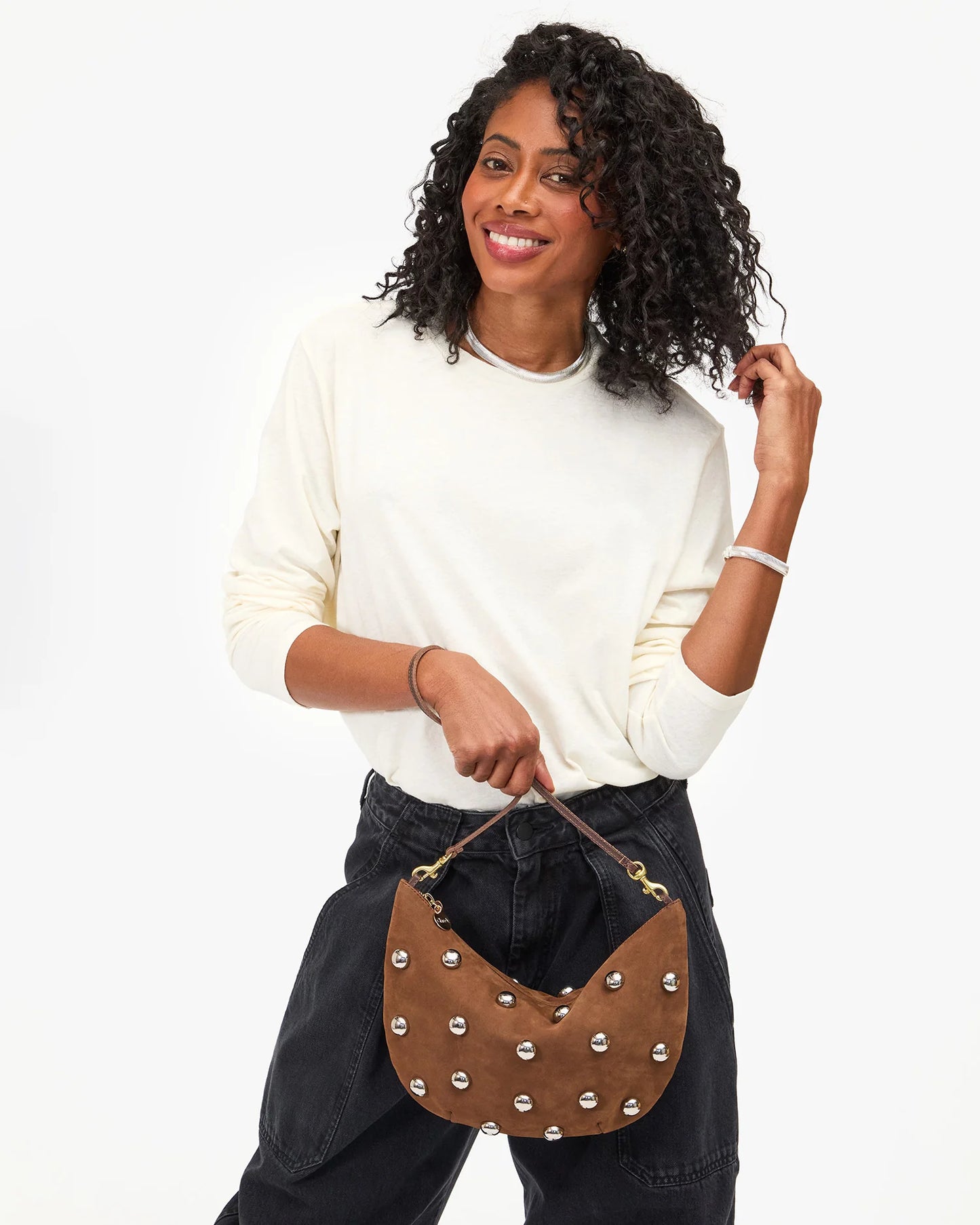 Lune Handbag - Choco Bar w/ Studs