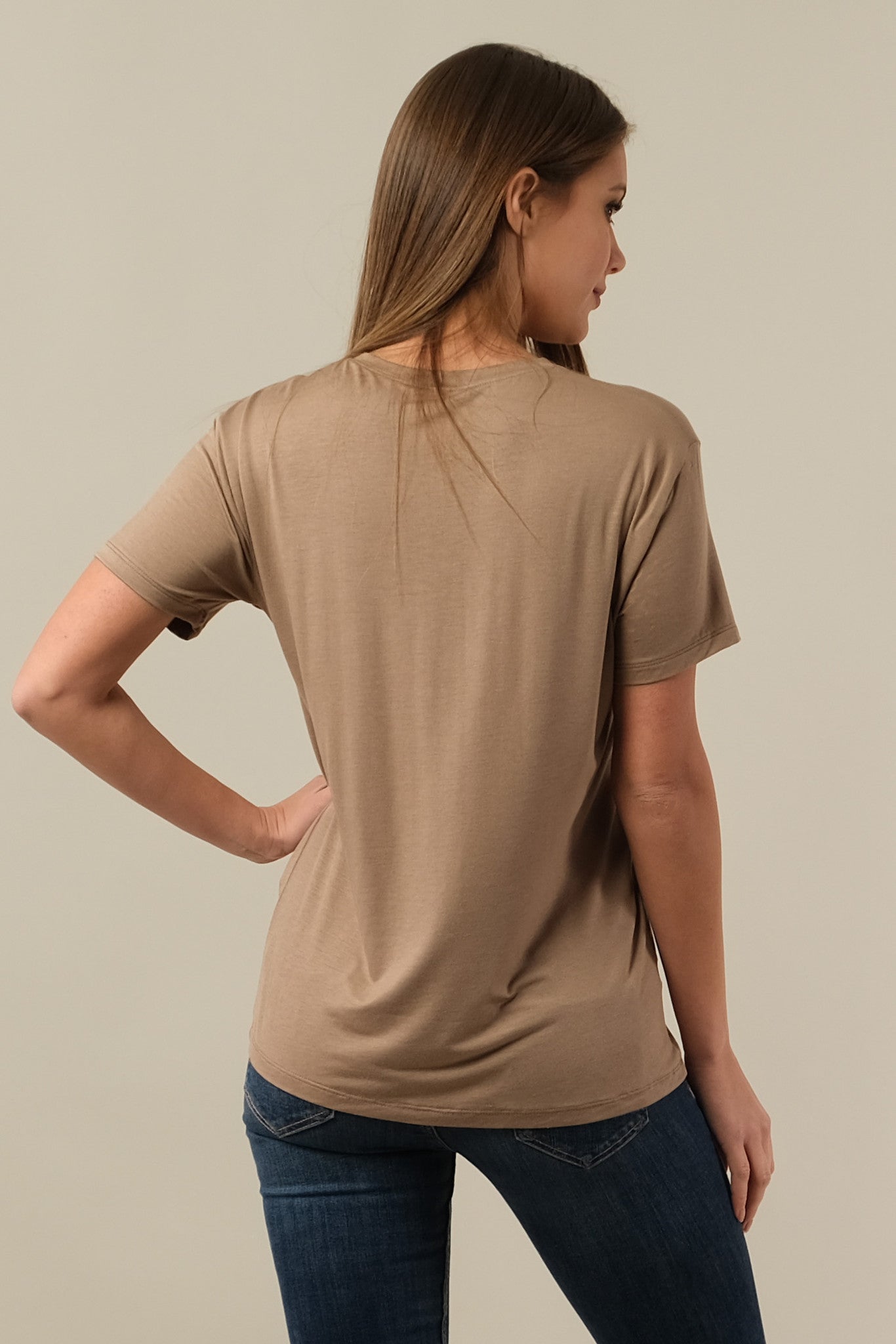 Micro Modal Short Sleeve Girlfriend Tee - Buff