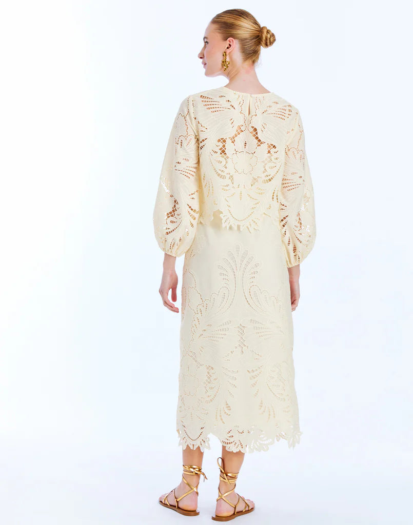 Raiya Midi Skirt - Ivory