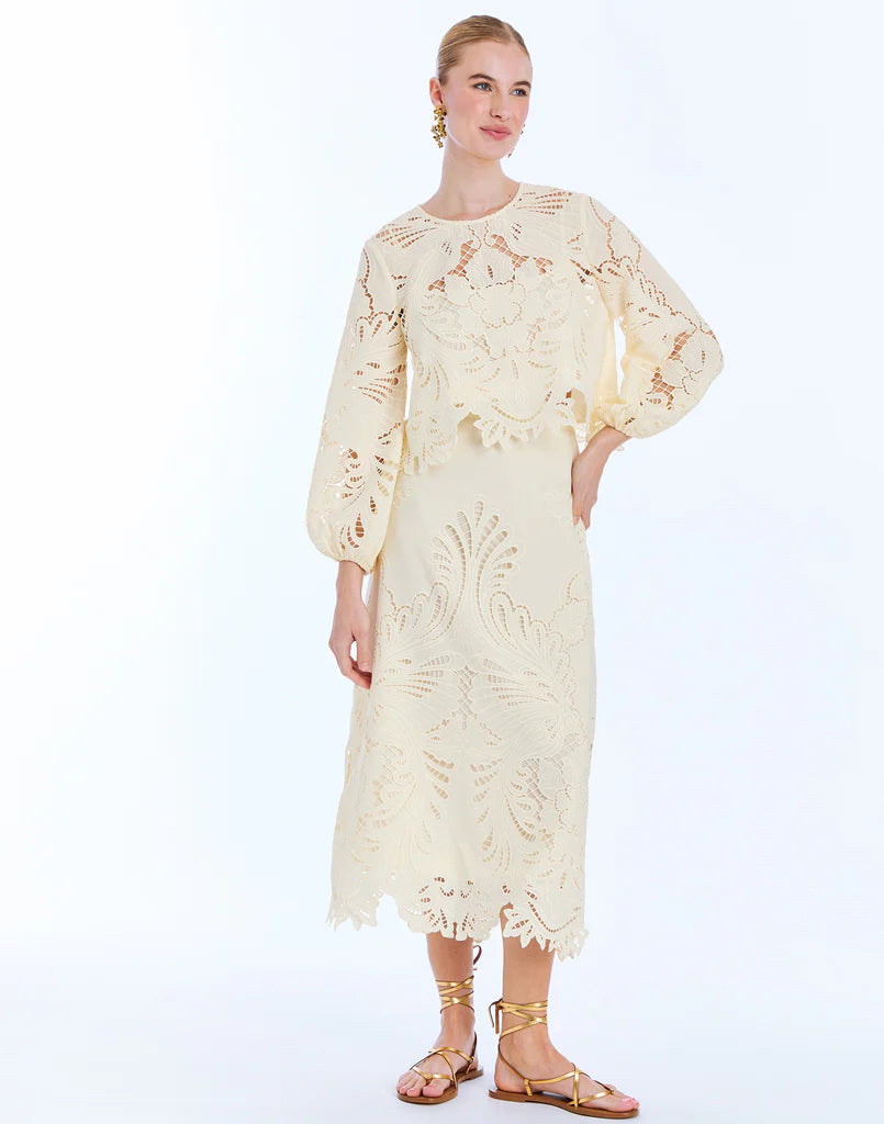 Raiya Midi Skirt - Ivory