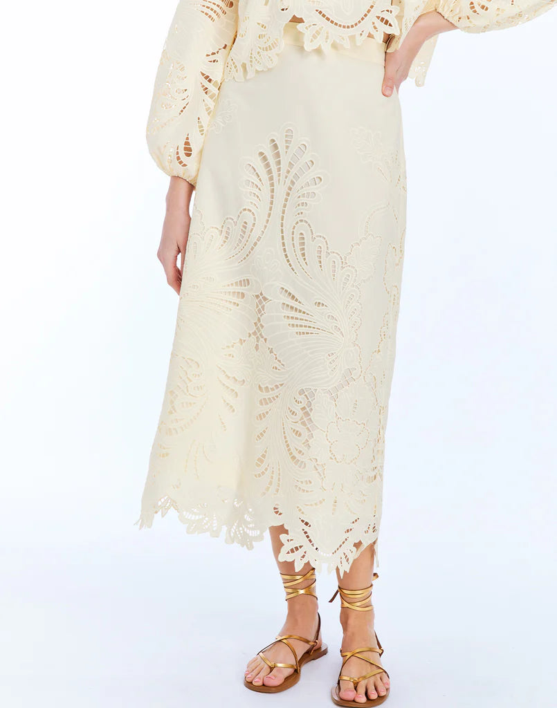 Raiya Midi Skirt - Ivory