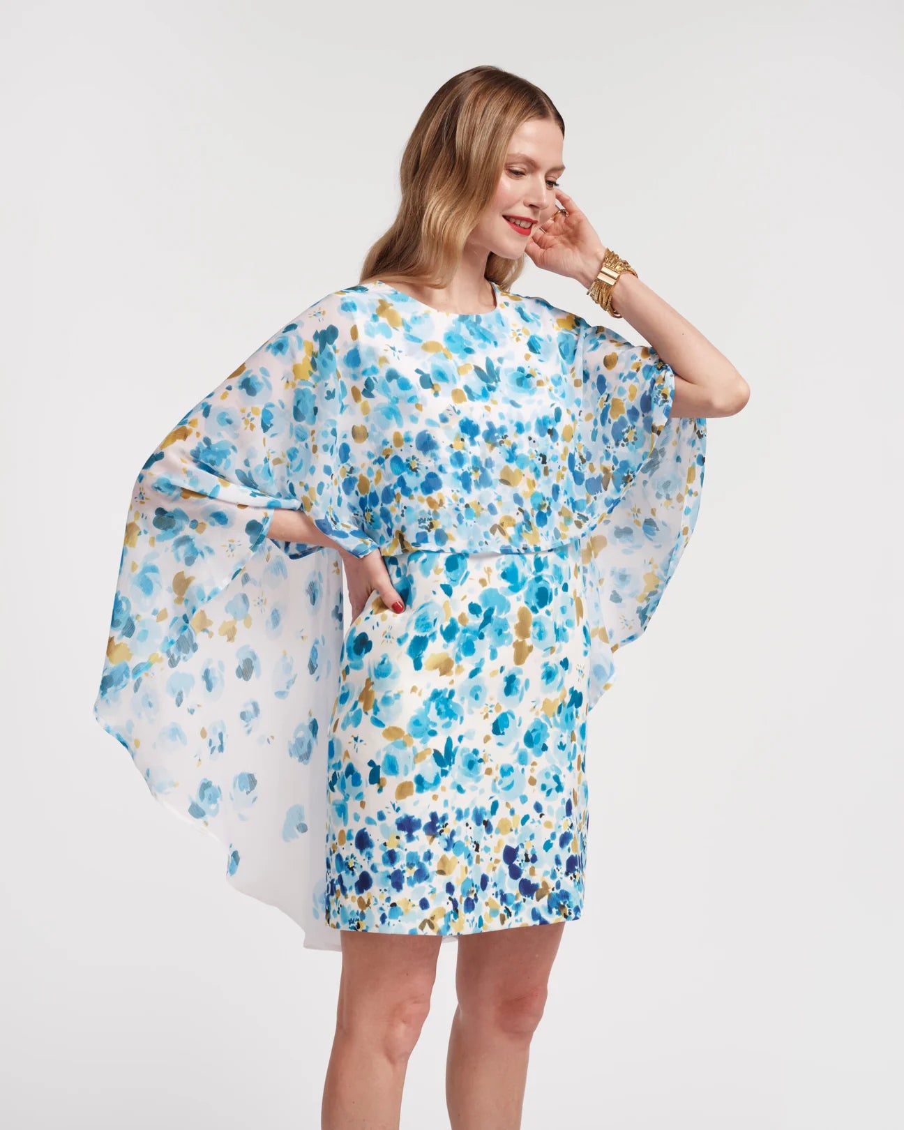 Mini Cape Dress Pocket Full of Posies