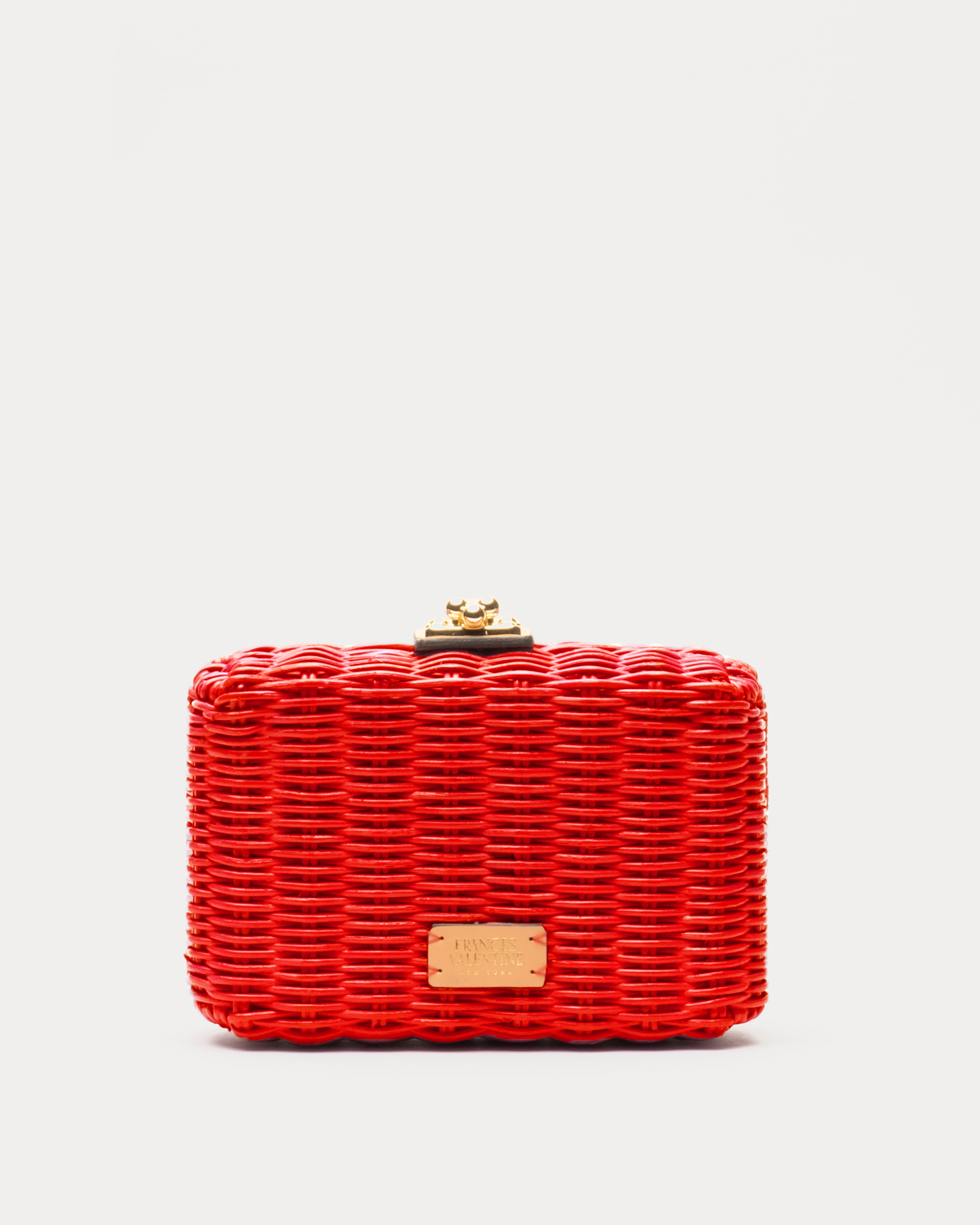 Paige Clutch Wicker w/Metal Chain Handle Wicker Red