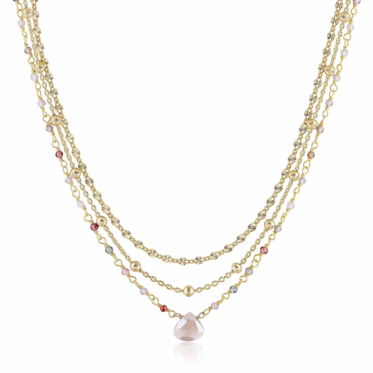 Lina Necklace - Pink Moonstone