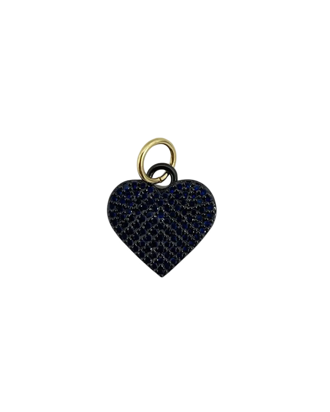 Pave Heart Charm - Blue Sapphire