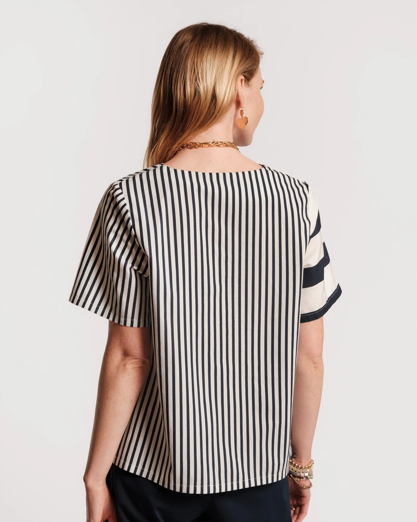 Schooner Top - Navy Stripe