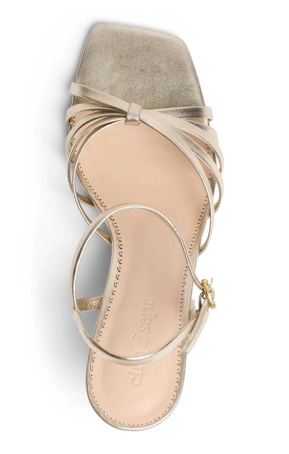 Malia Strappy Kitten Heel - Light Gold Metallic