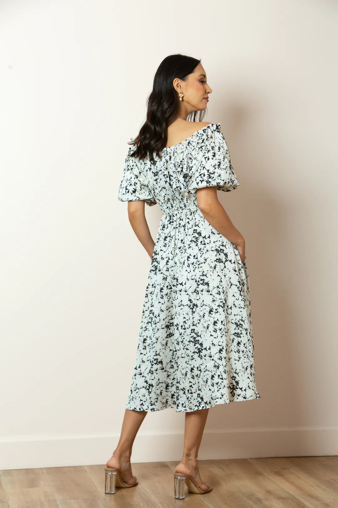 Zenia Print Dress - Black & White