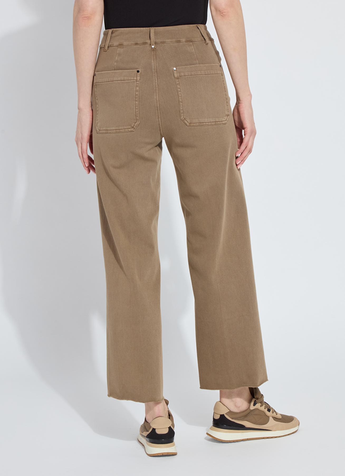 Erin High Waist Wide Leg Denim - Olive