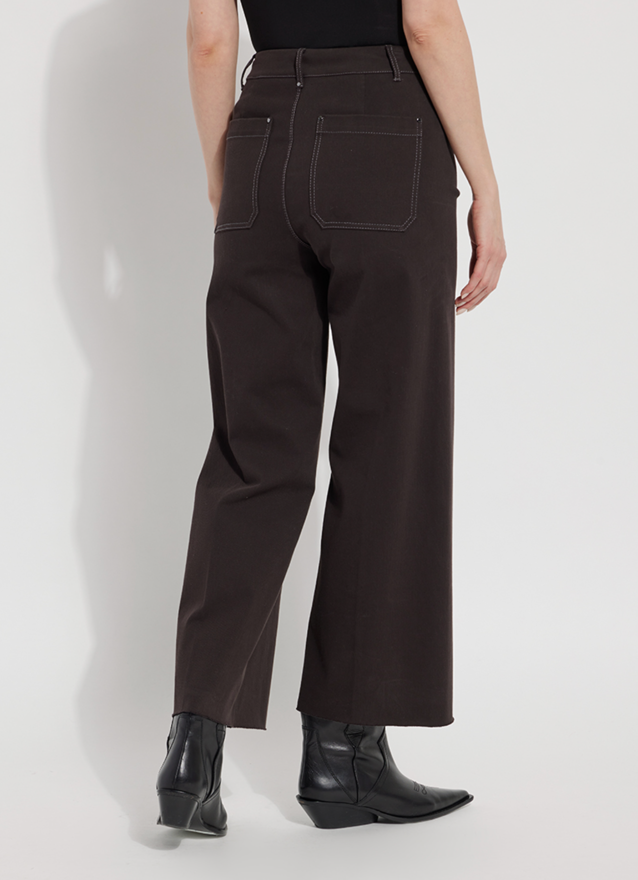 Erin High Waist Wide Leg Denim - Espresso