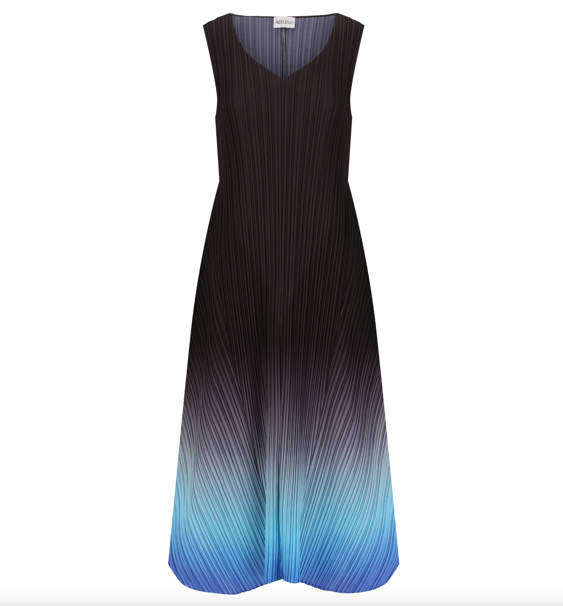 Long Estrella Dress - Onyx to Malibu Blues  Rebecca & Maria's