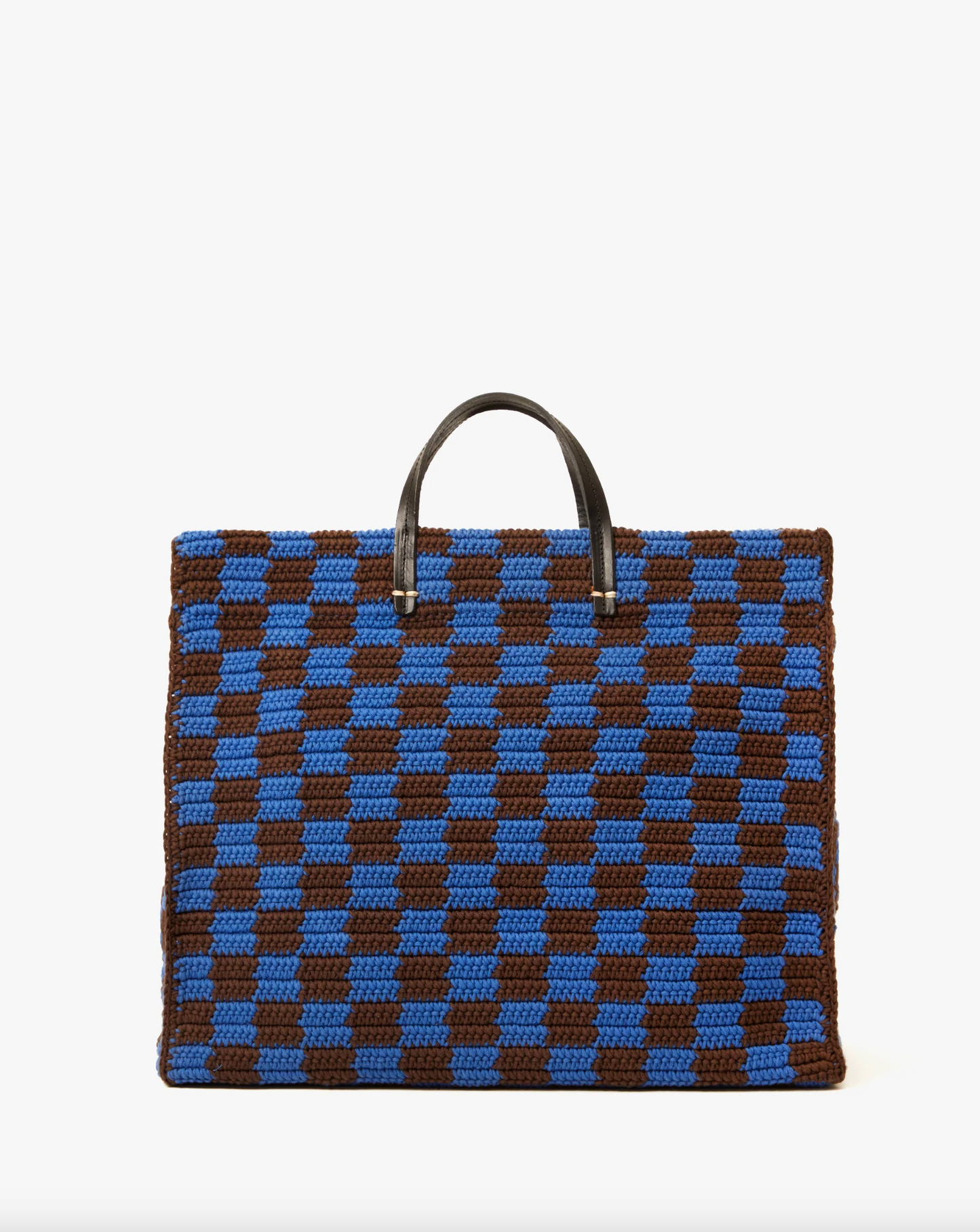 Summer Simple Tote - Deep Blue/Chocolate Checker