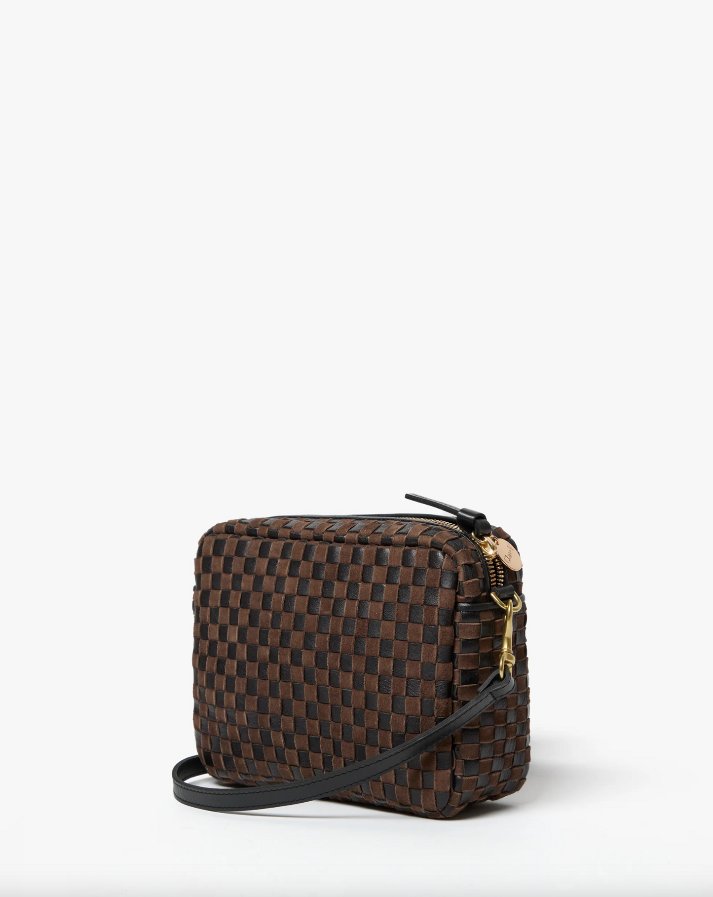 Midi Sac Crossbody - Black/Chocolate Woven Checker