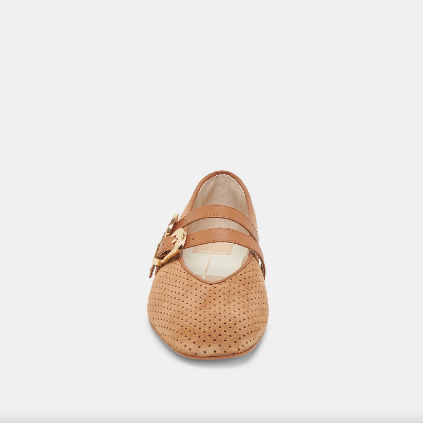 Baylee Ballet Flats - Pecan Perforated Suede