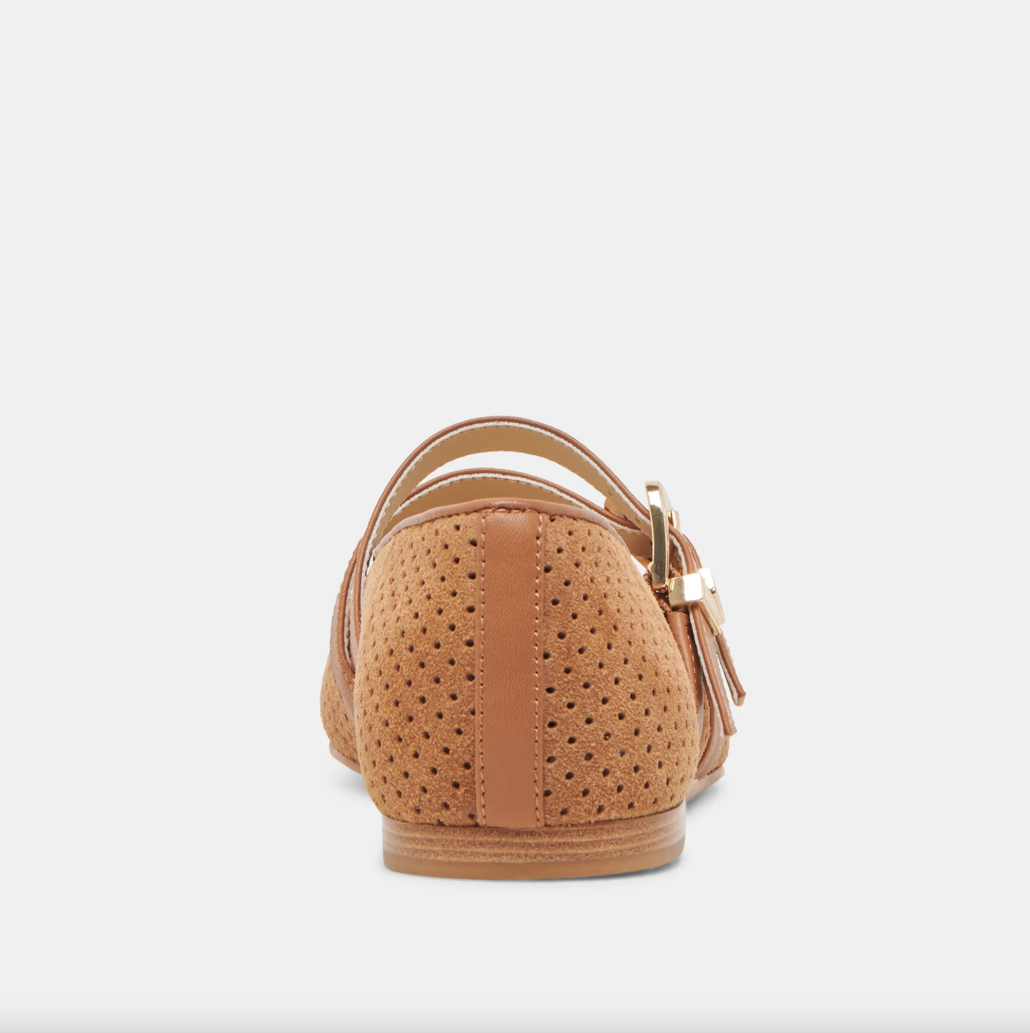 Baylee Ballet Flats - Pecan Perforated Suede