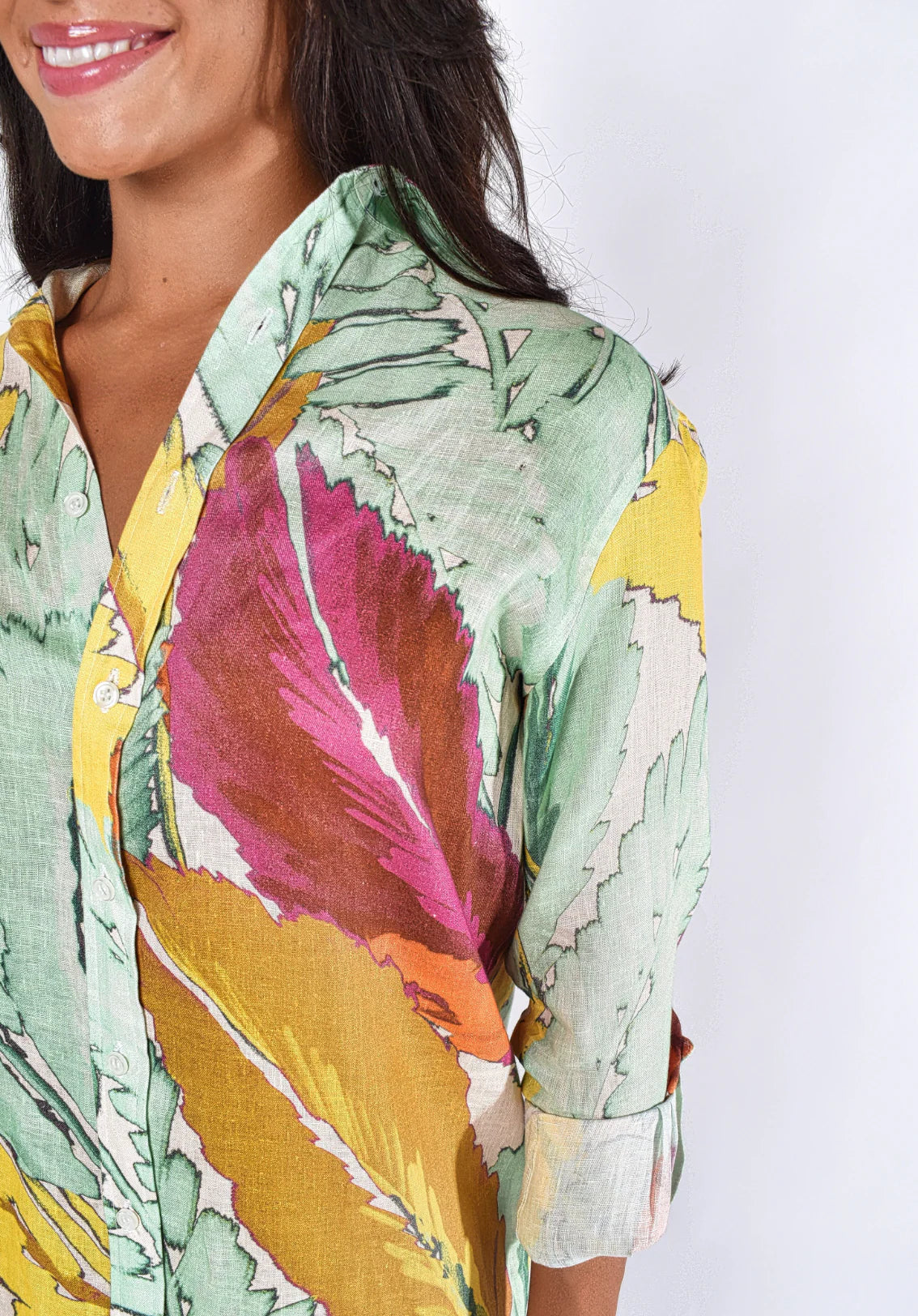 Palm Leaf Mini - Pink/Yellow