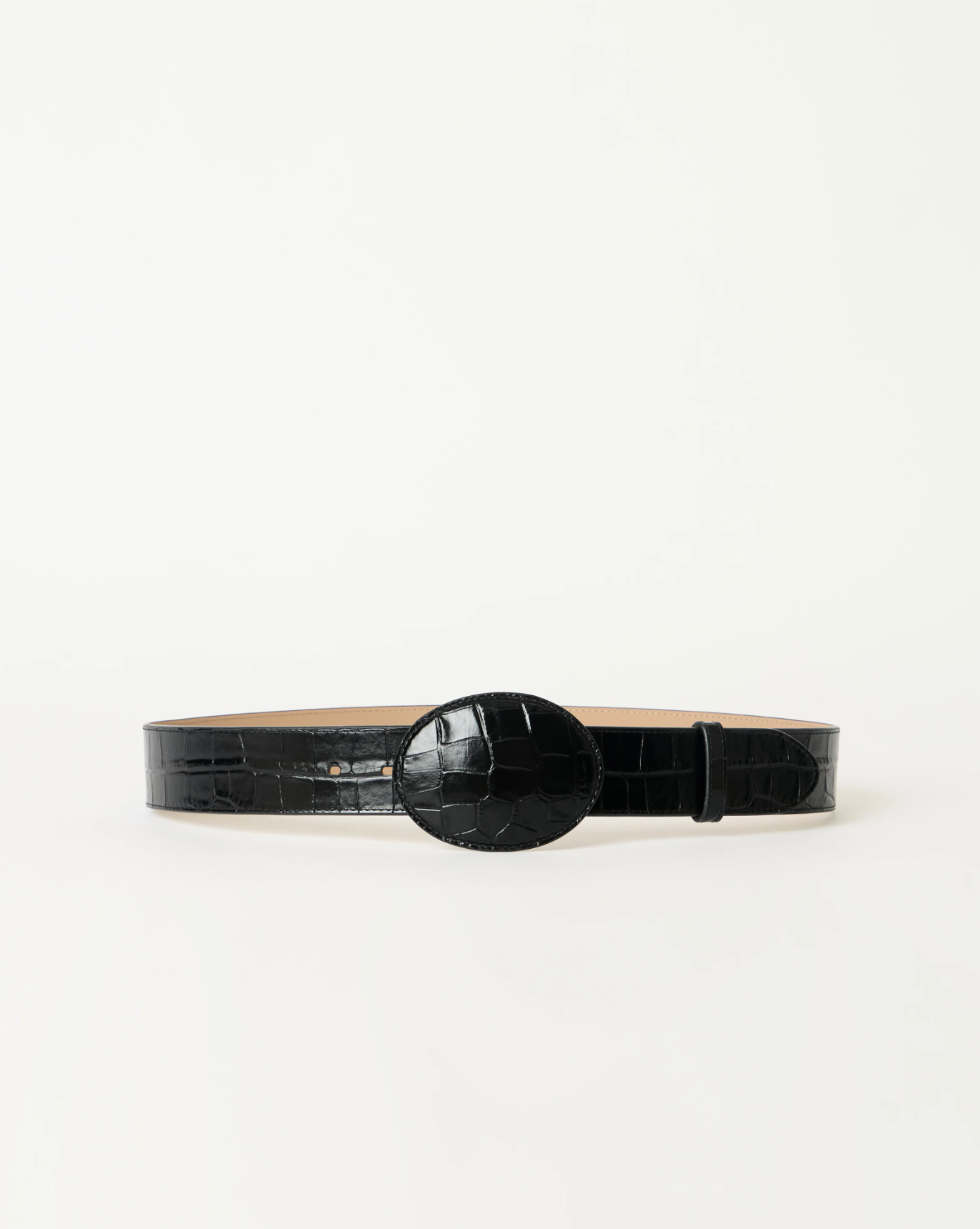 Mabel Croco Belt - Black