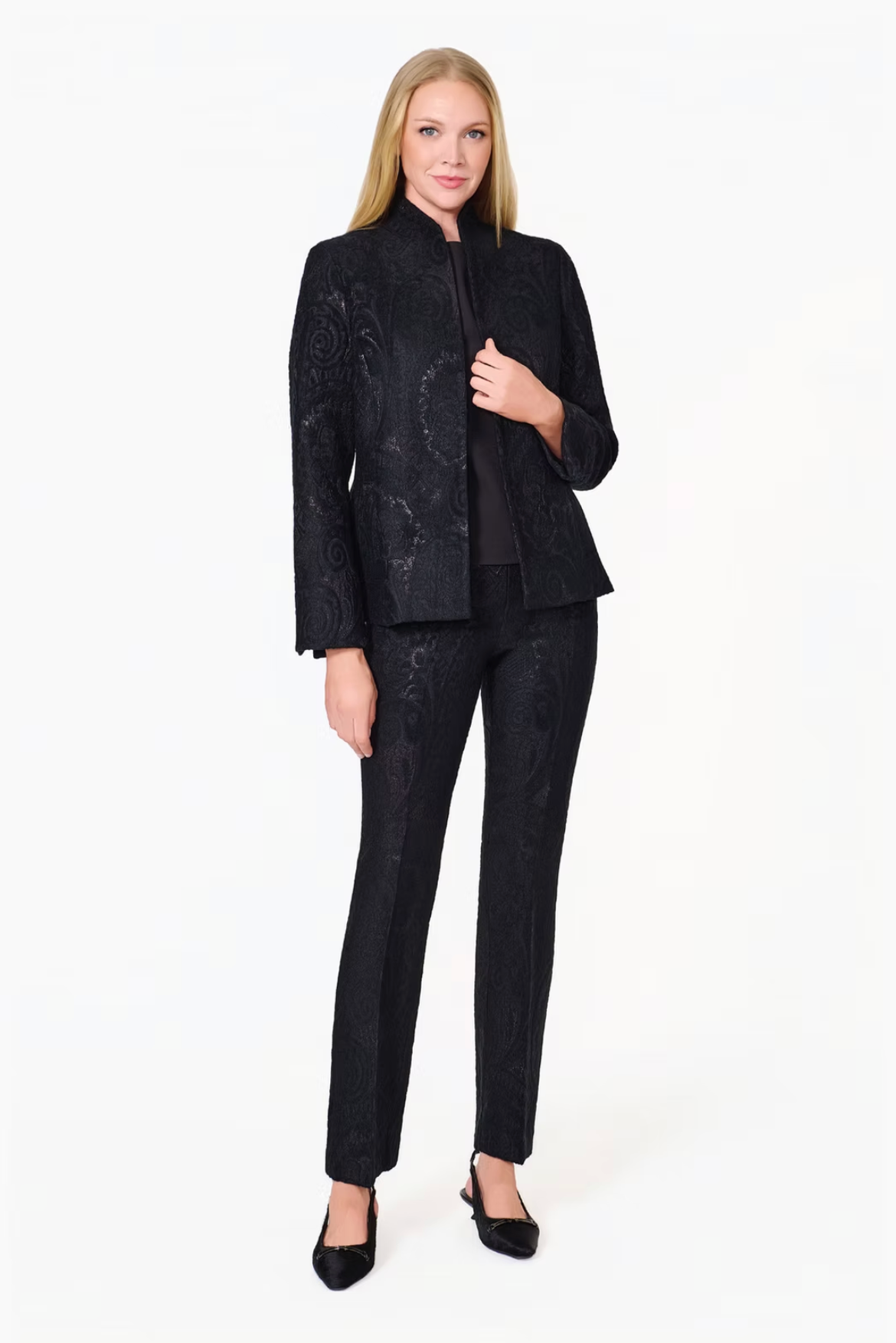 Front Zip Ankle Pant - Black