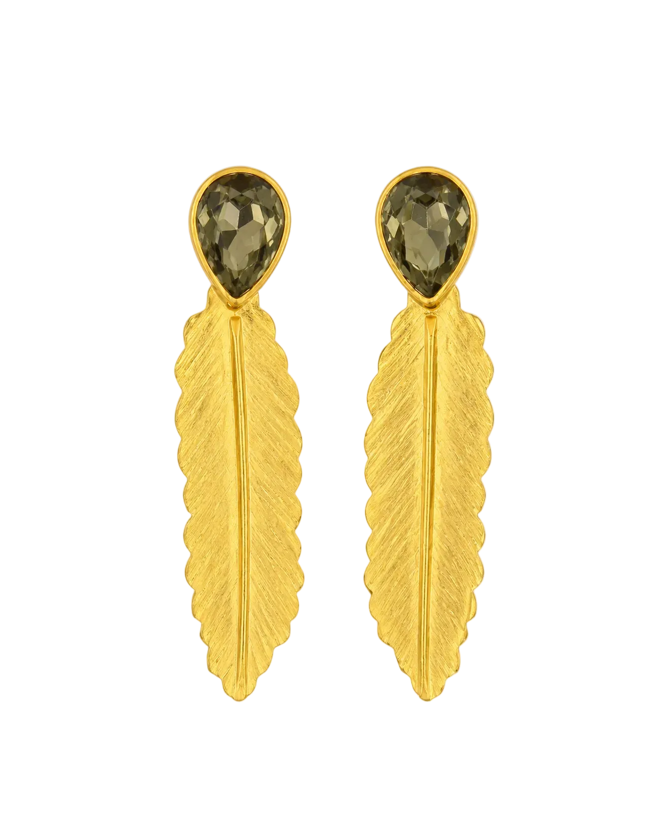 Leaf Drop Earrings - Gold