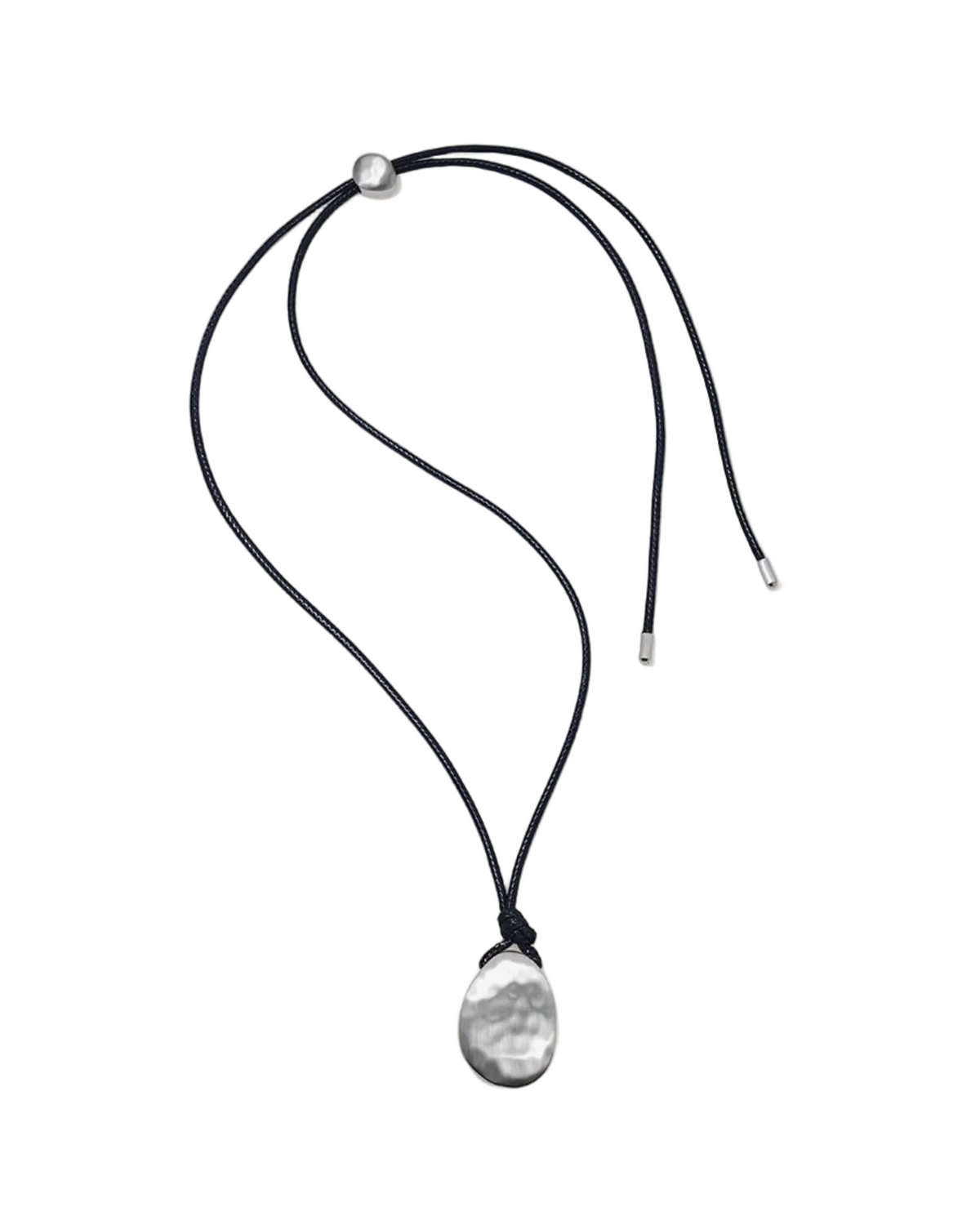Serra Long Pendant Necklace - Silver