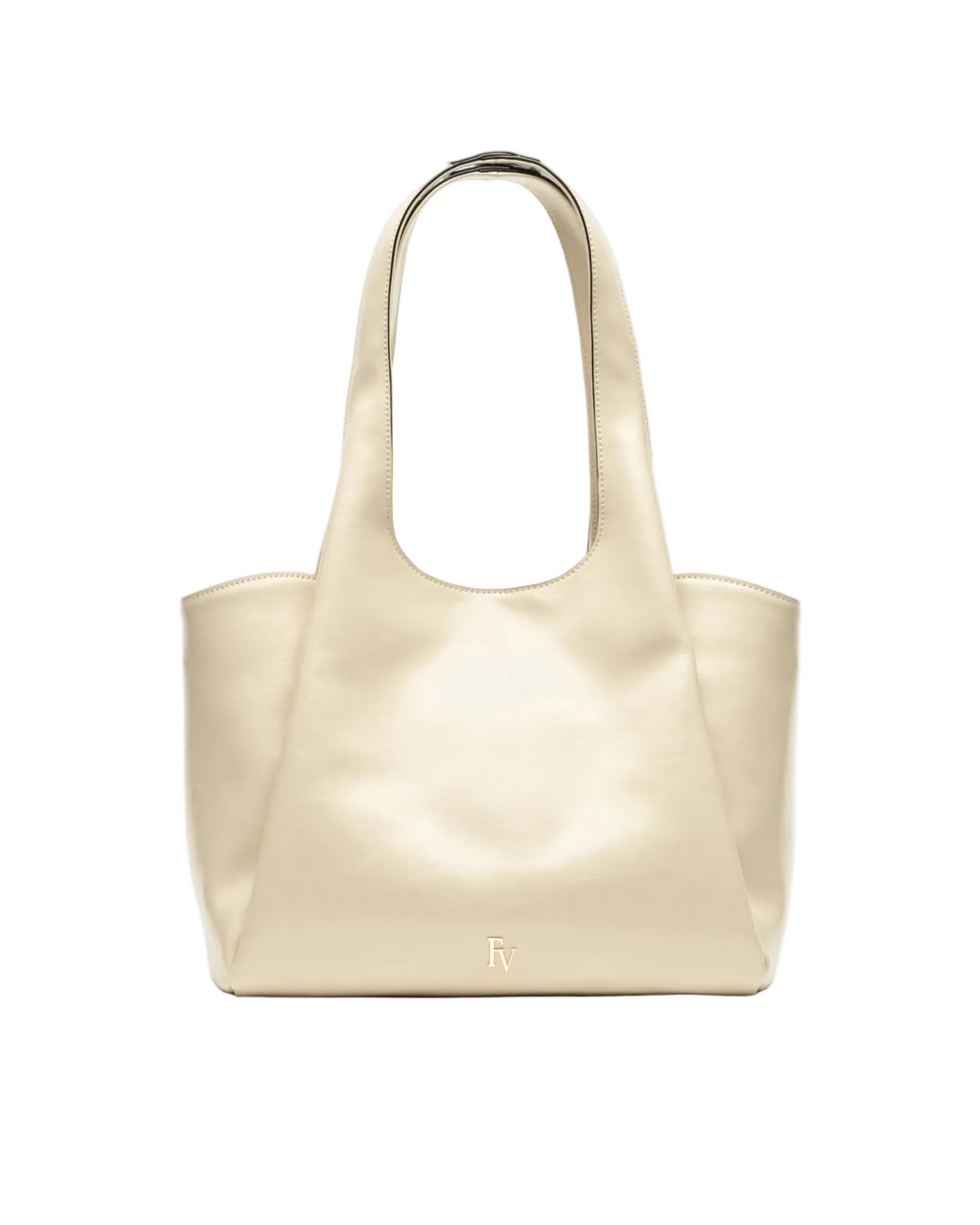 Portia Crinkled Leather Tote - Oyster