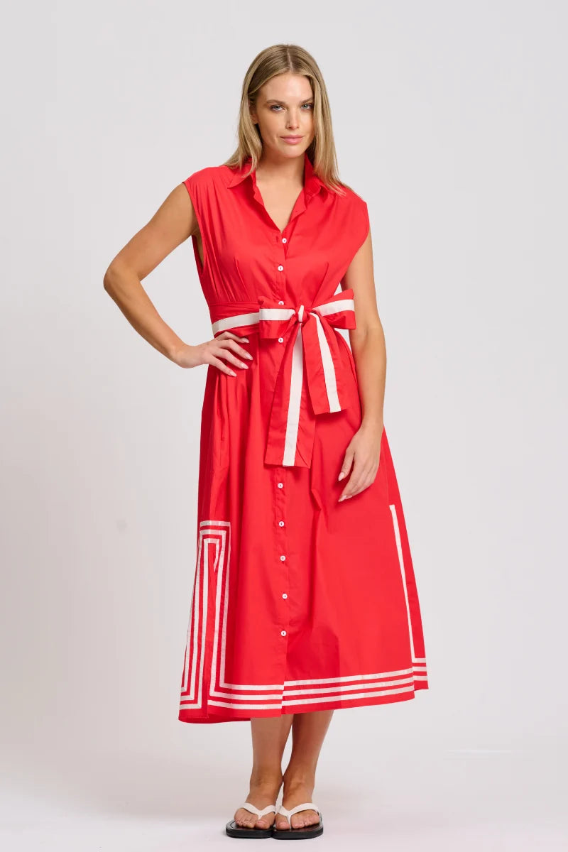 Cassie Long Shift Dress - Red
