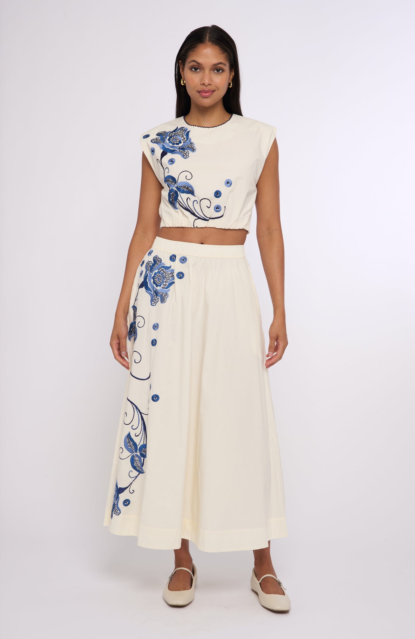 Porto Maxi Skirt - Kimber Embroidery