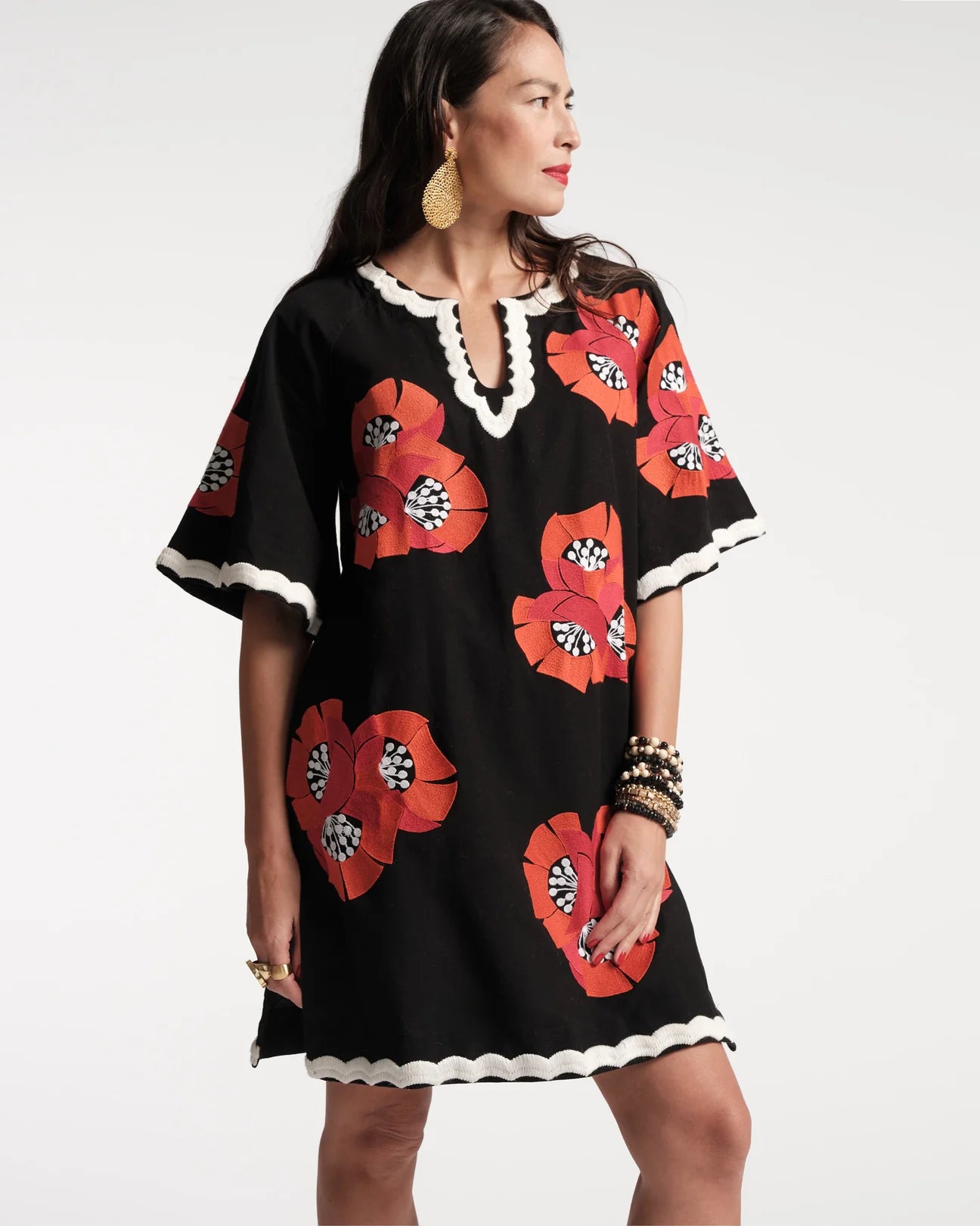 Charming Caftan Mini - Japanese Poppy