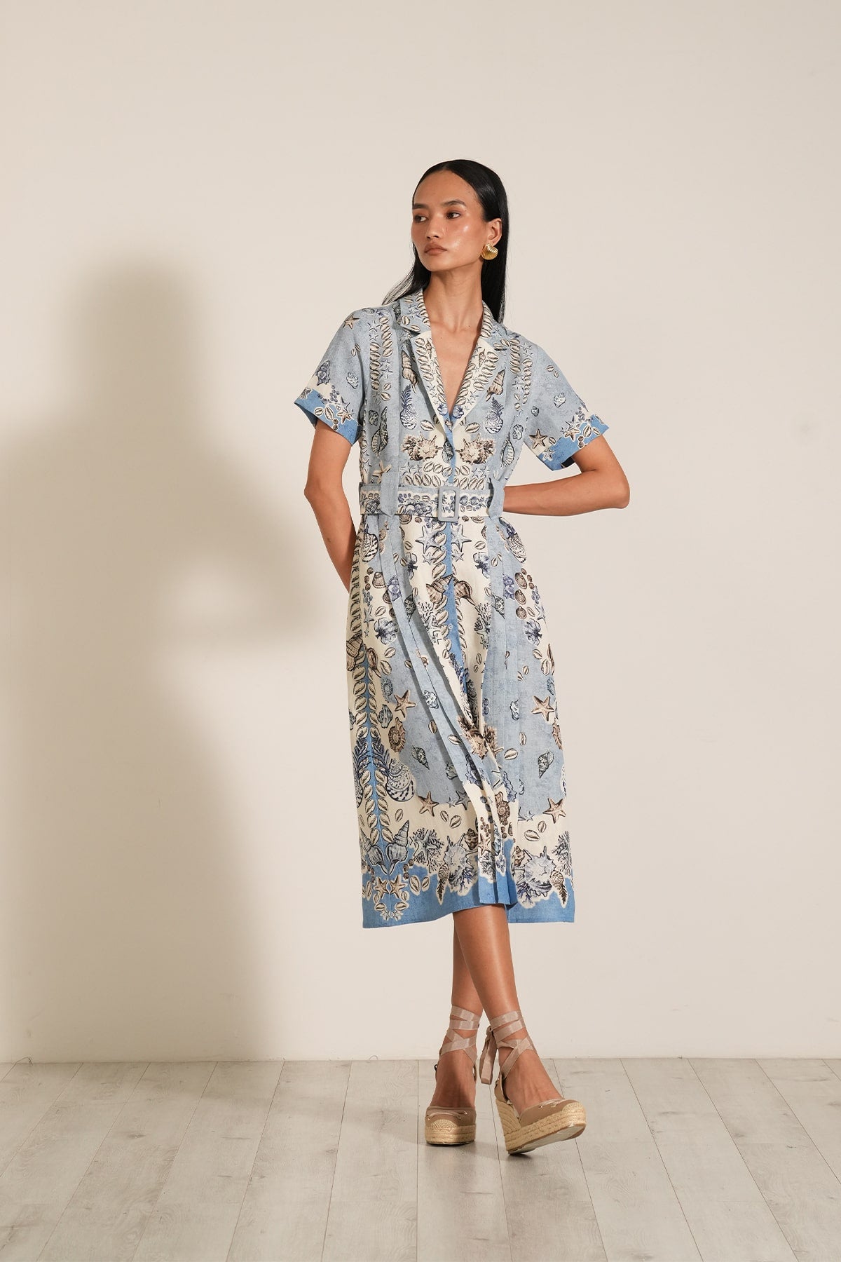 Vega Midi Shirt Dress - Multi Color