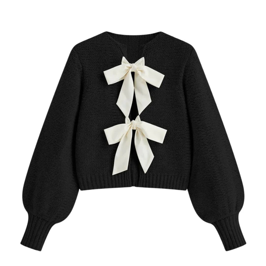 Lainey Bow Sweater - Black