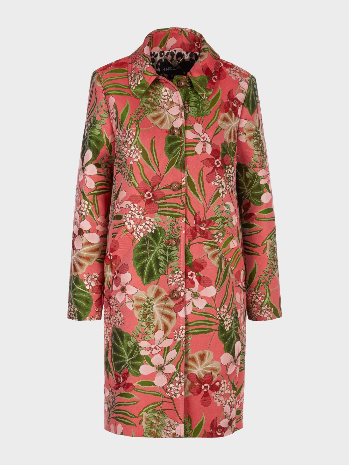 Floral Design Coat - Soft Rose Tan