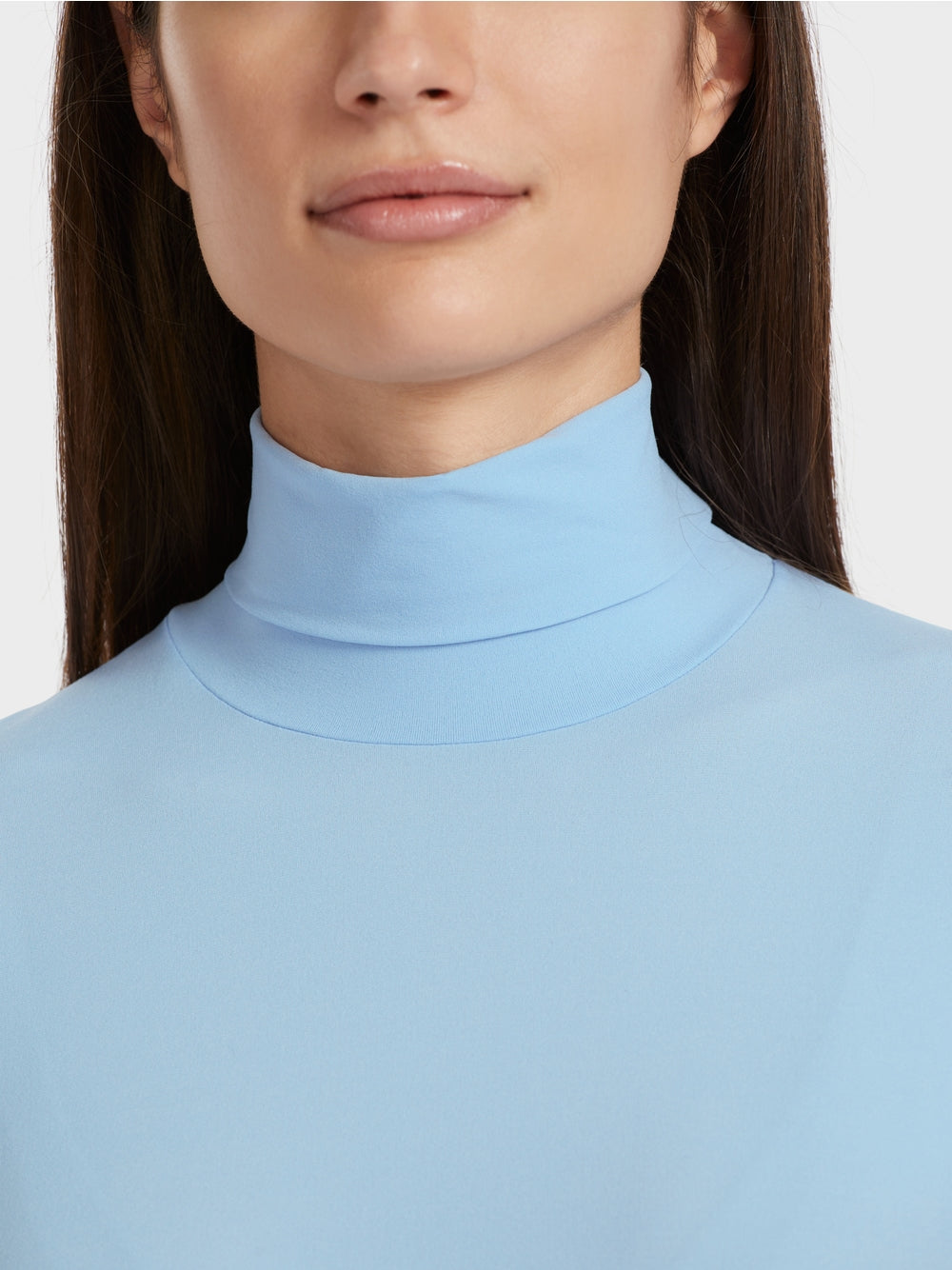 T-shirt with Roll Neck- Dark Summer Sky