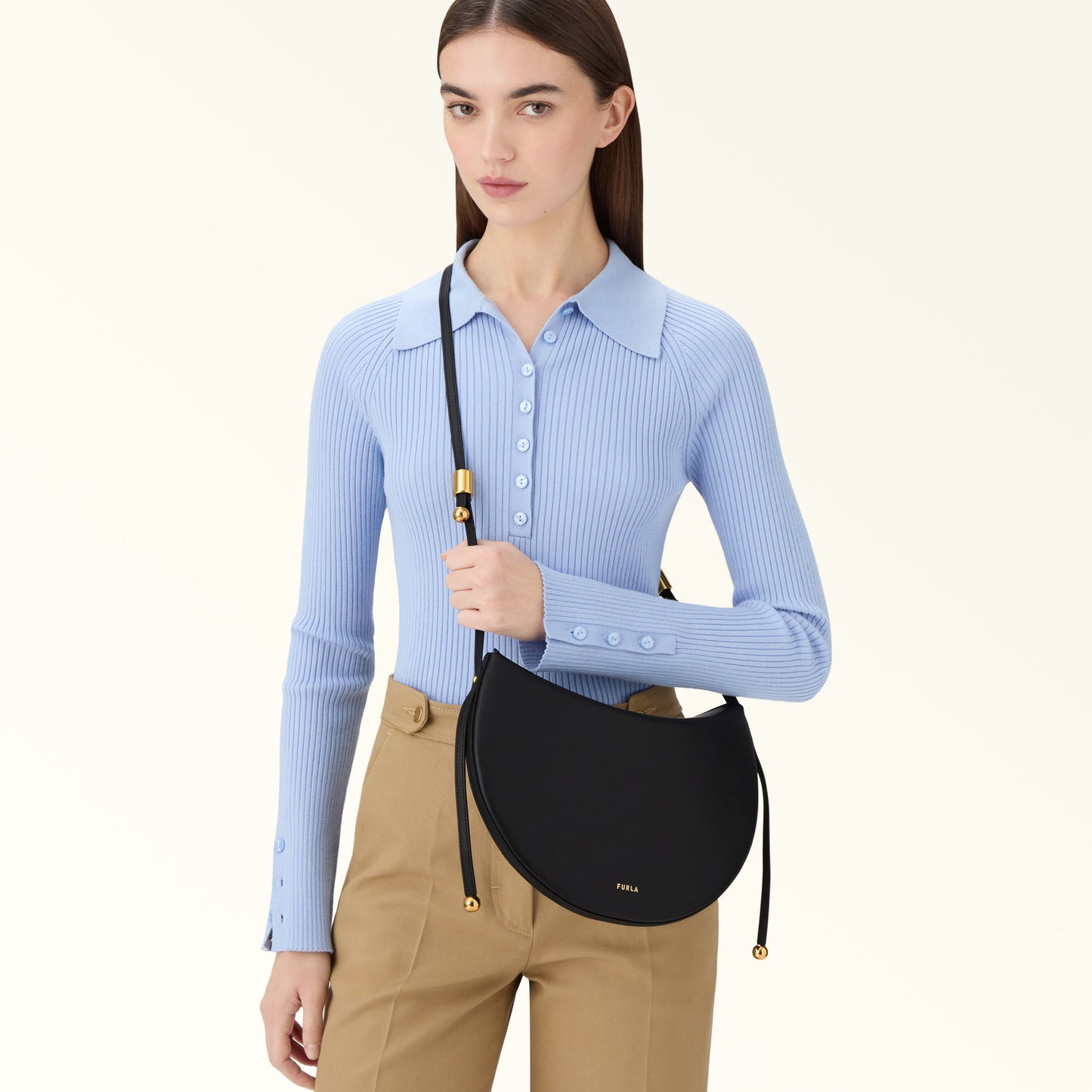 Moonstone Shoulder Bag M - Nero