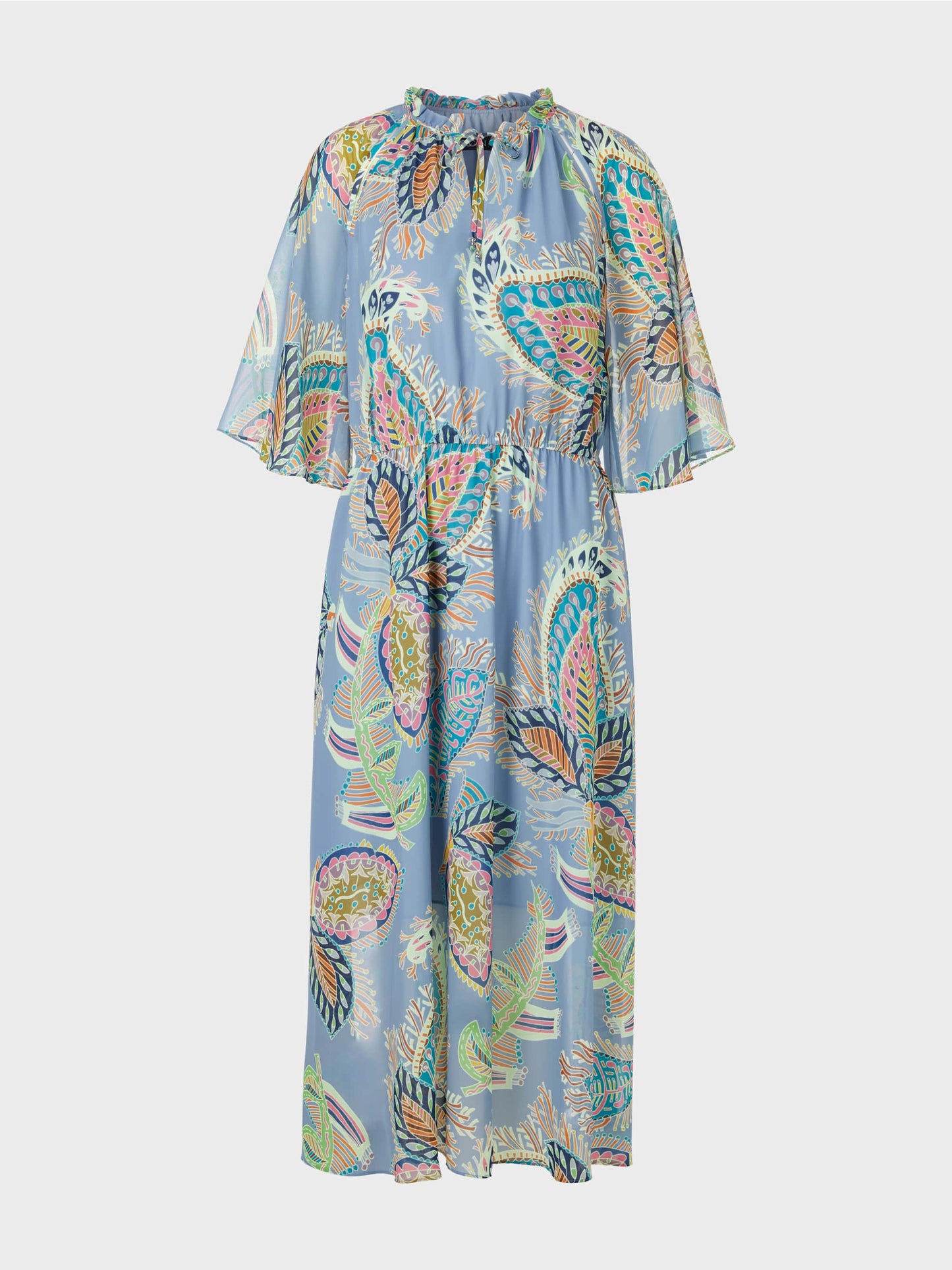 Stylized Paisley Print Dress