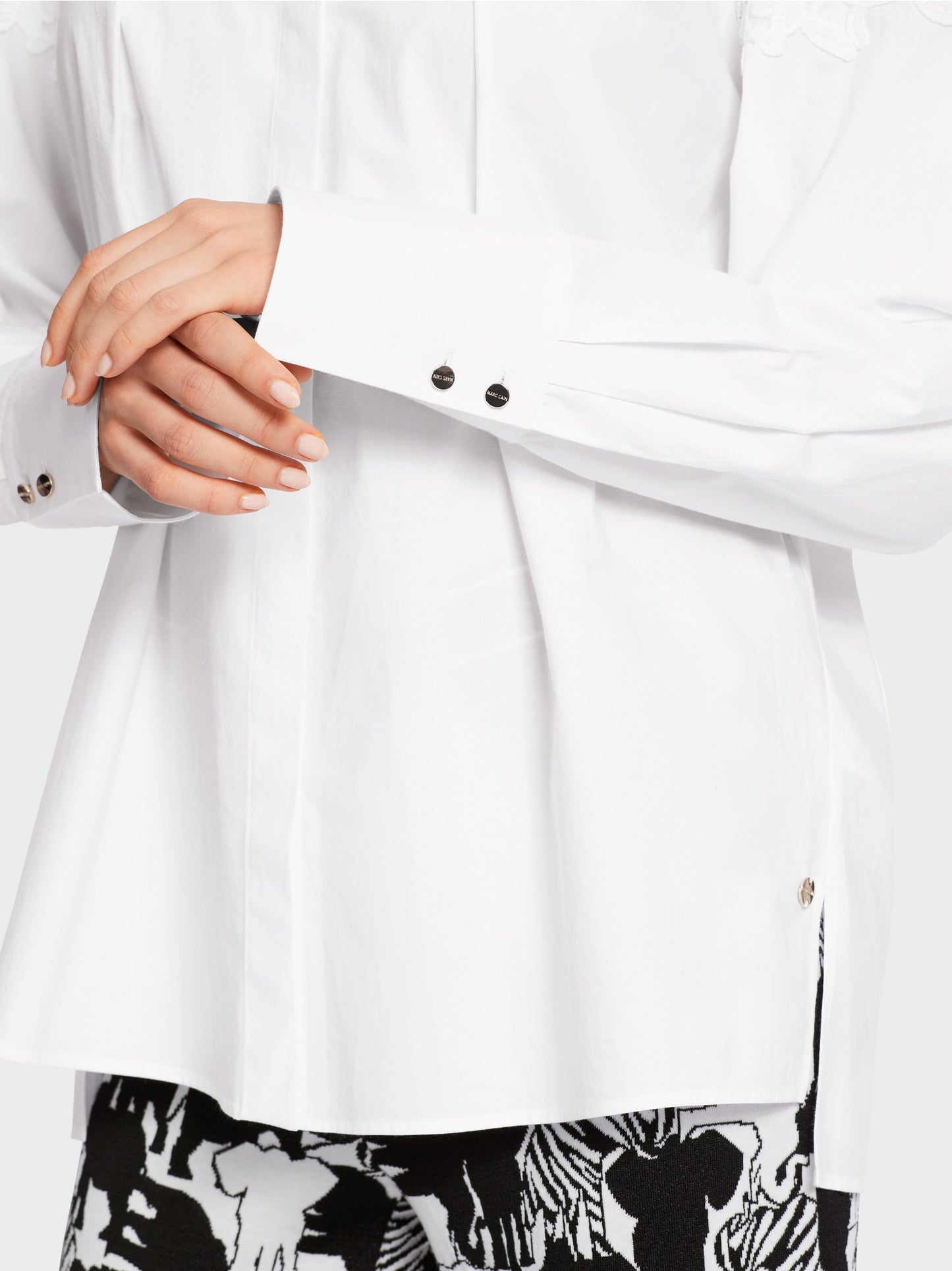 Blouse with Lace Appliqué