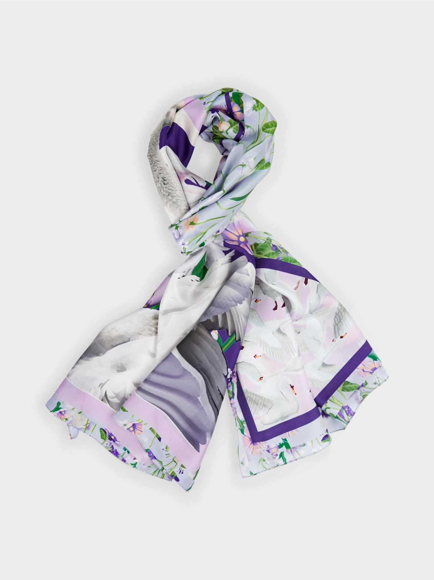 Elegant Silk Scarf - Swan Opera