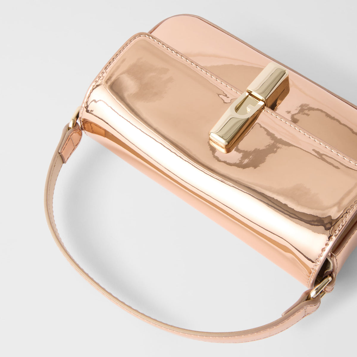 Micro Iride Top Handle - Rose Gold
