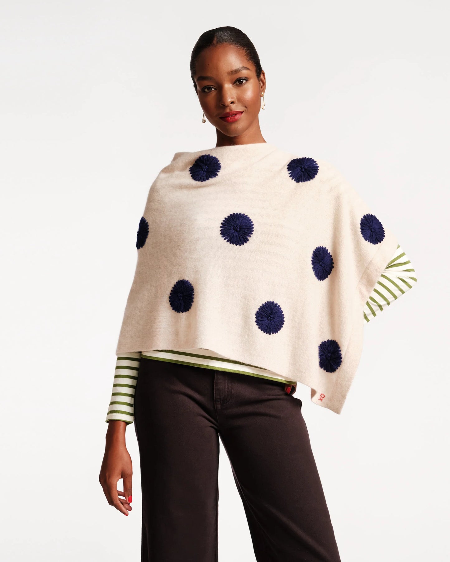 Le Petit Poncho - Oyster & Navy