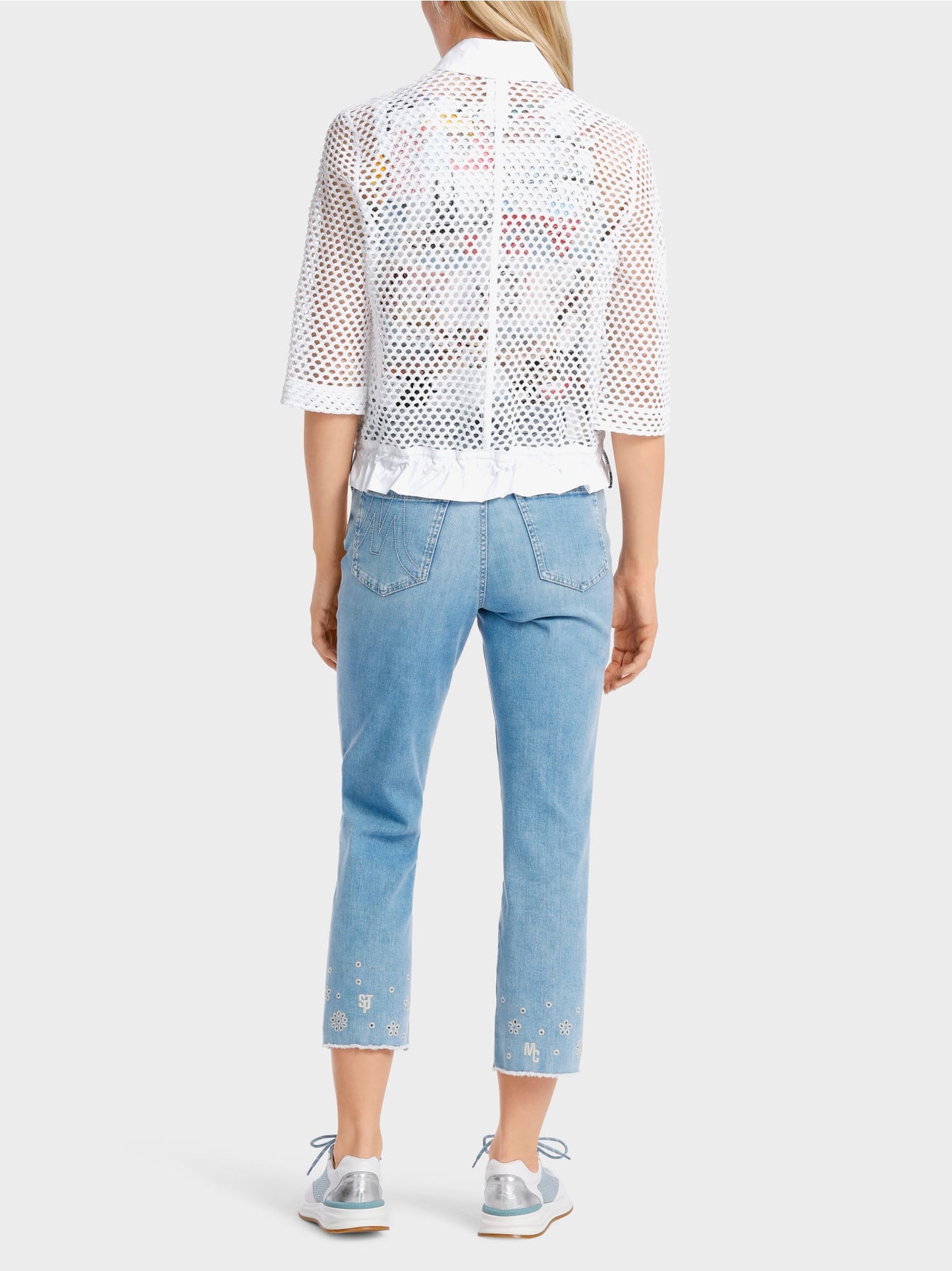 Airy Mesh Blouse - White