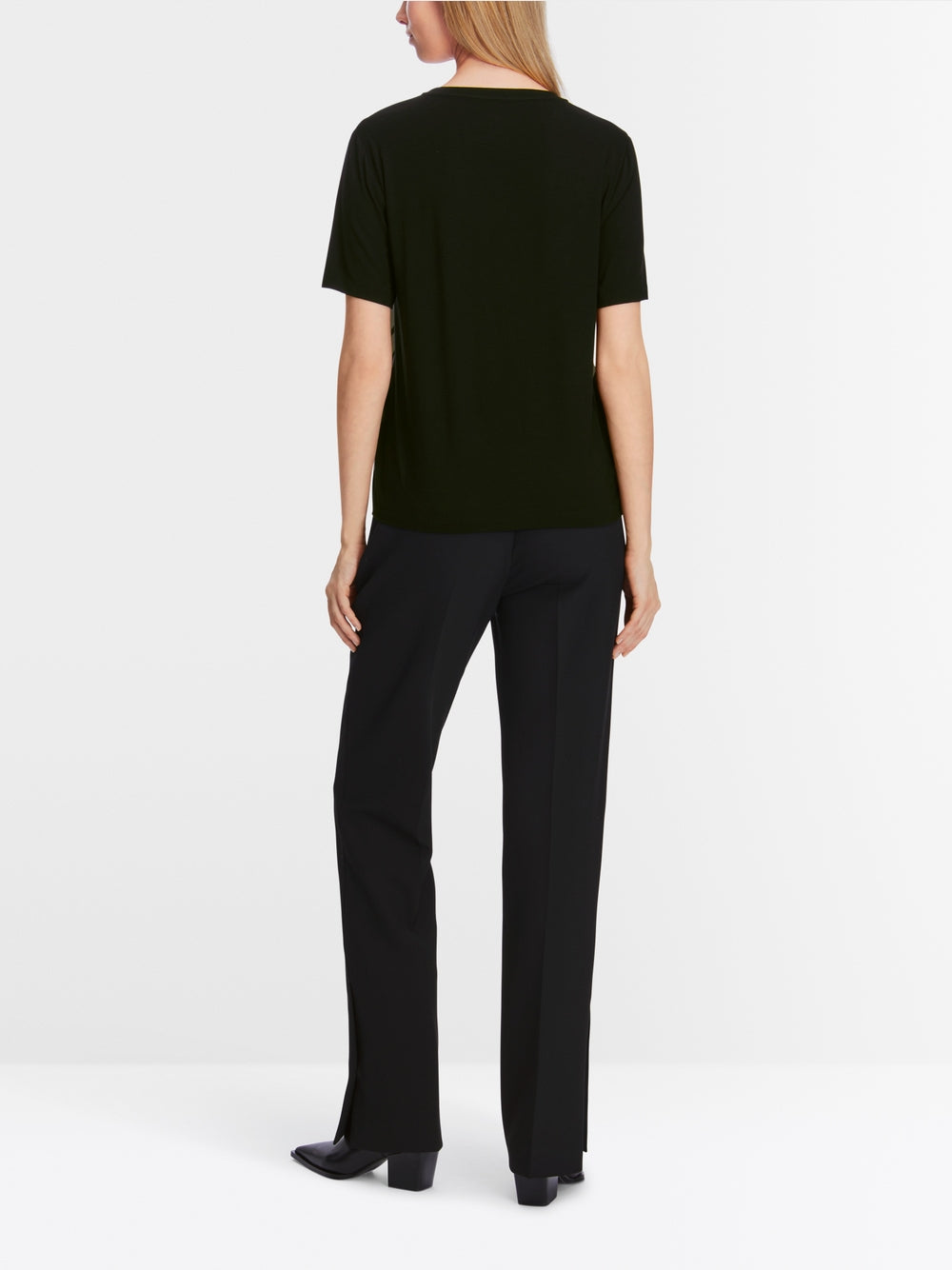 Blouse with flower print - Black