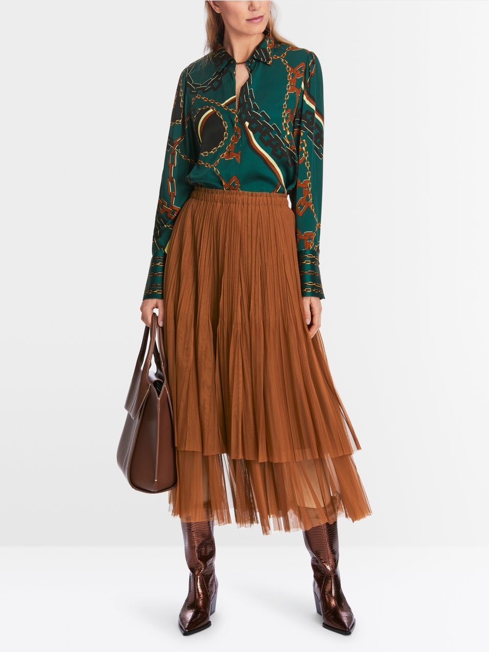 Wide flounce skirt - Spice