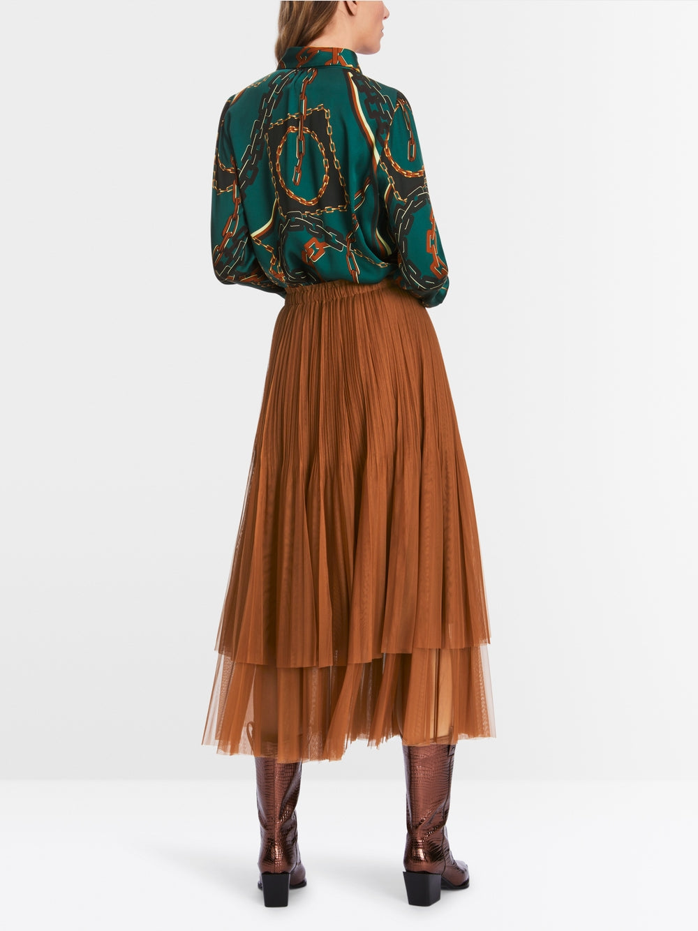 Wide flounce skirt - Spice