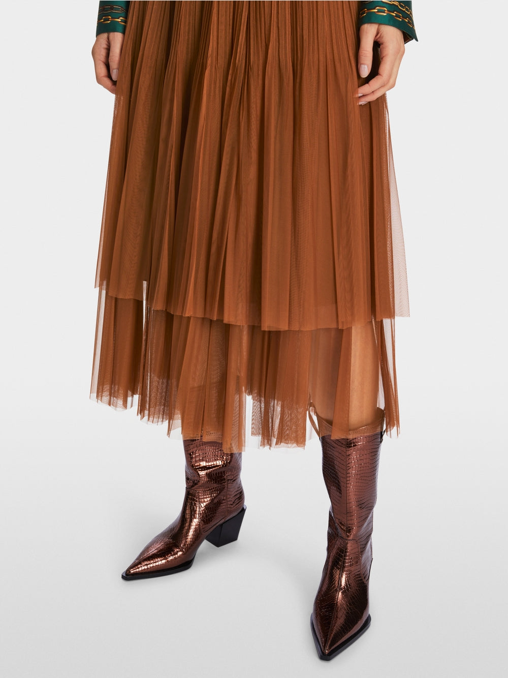 Wide flounce skirt - Spice