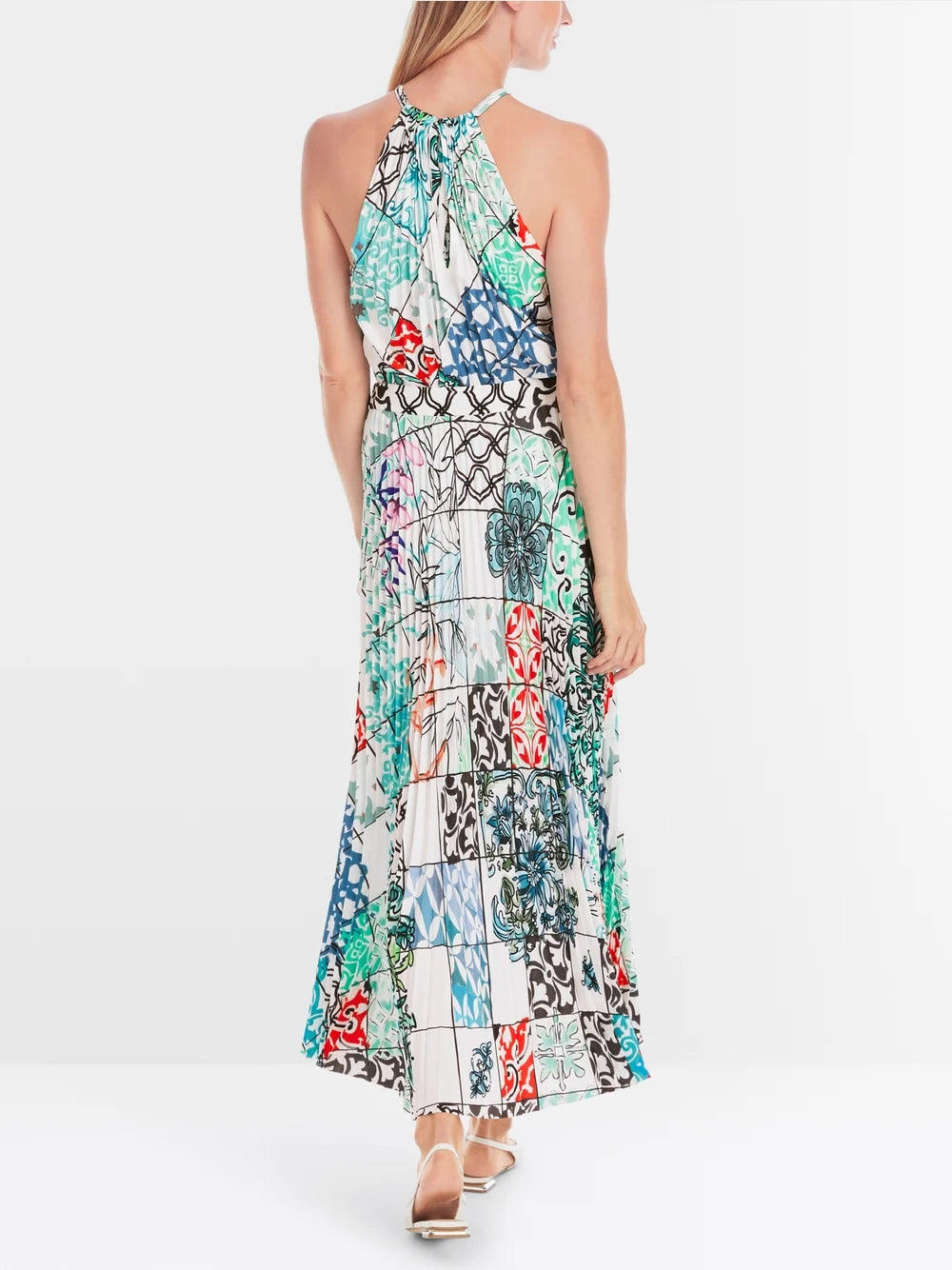 Pleated midi skirt with print