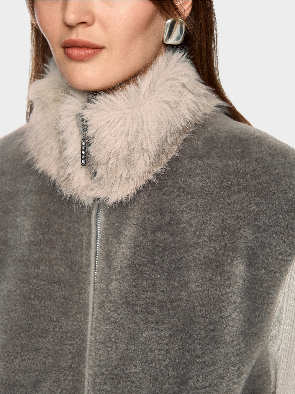 Cosy Waistcoat with Faux Fur Collar