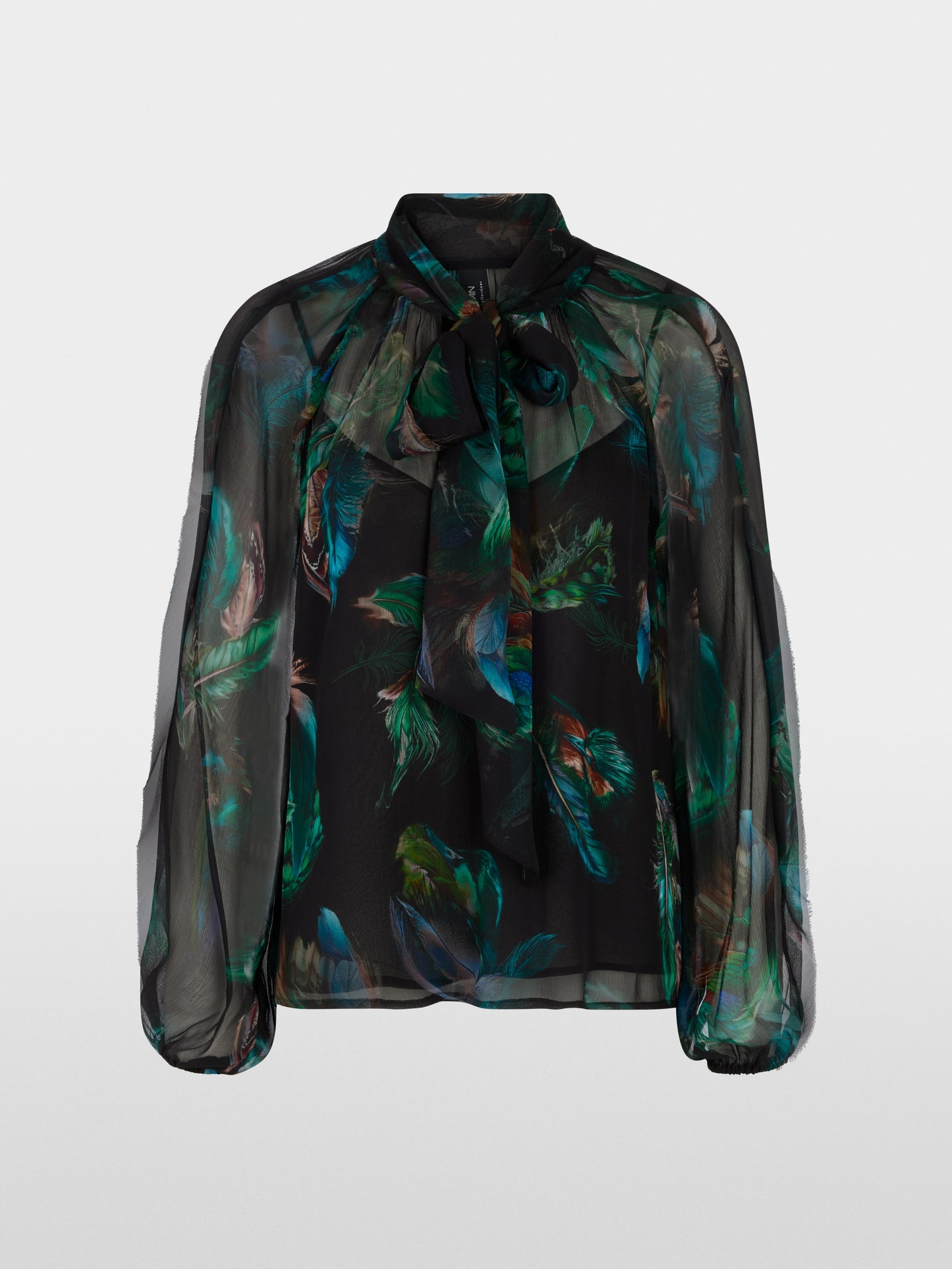 Transparent Viscose Blouse - Dark Jade Green