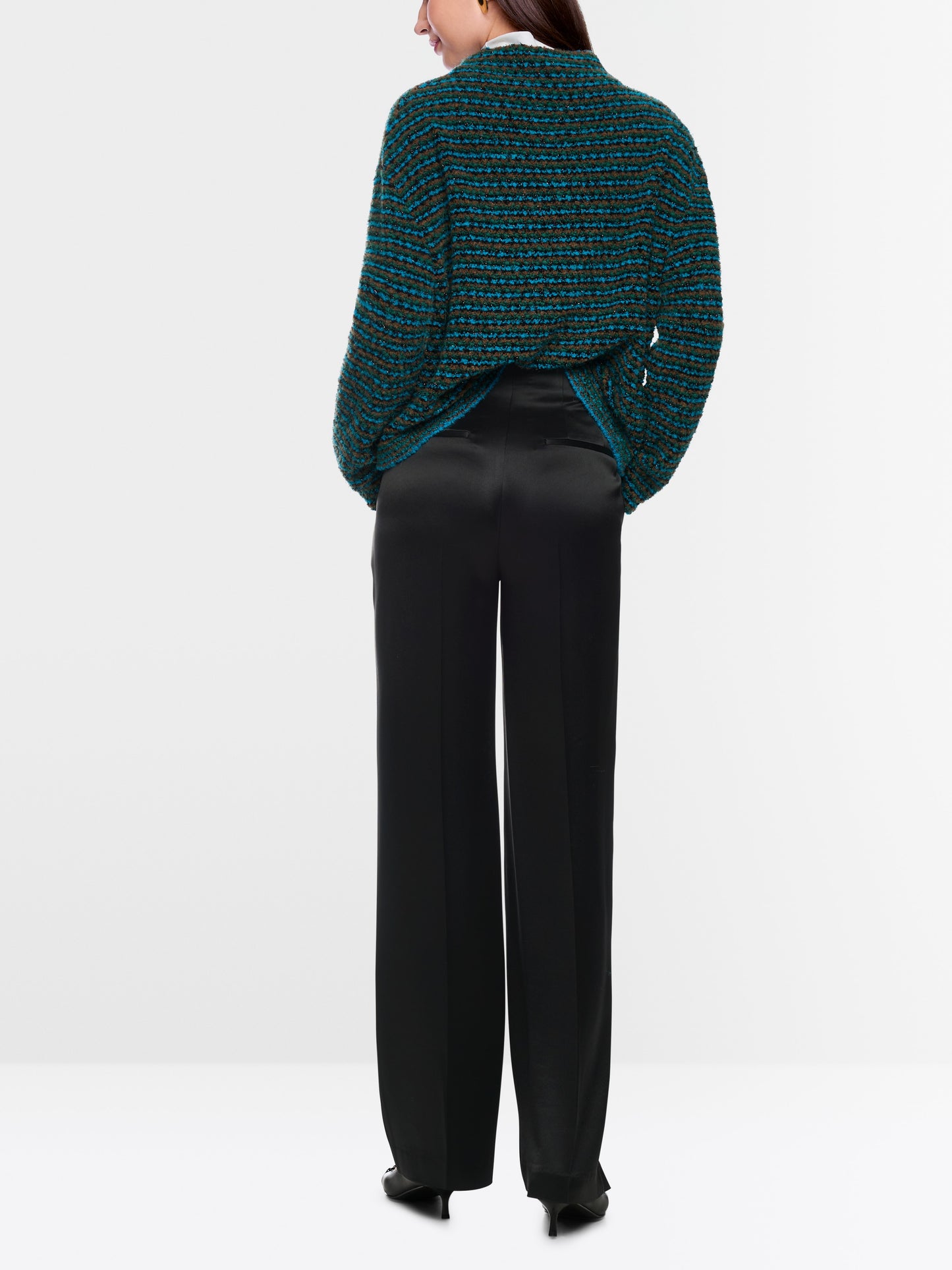 Wasco Satin Trousers with Wide Cut - Black